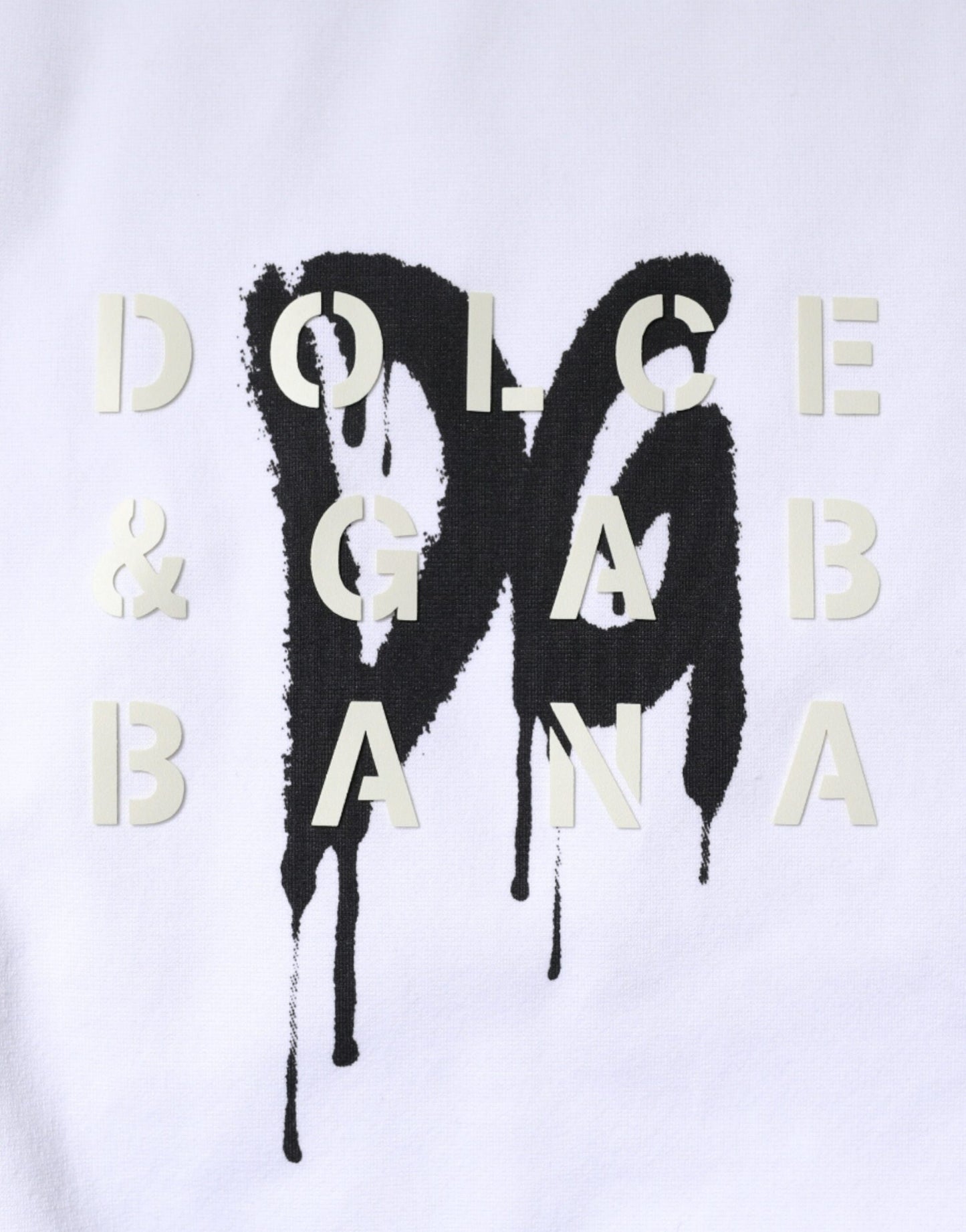 T-shirt ras du cou en coton blanc avec logo DG
