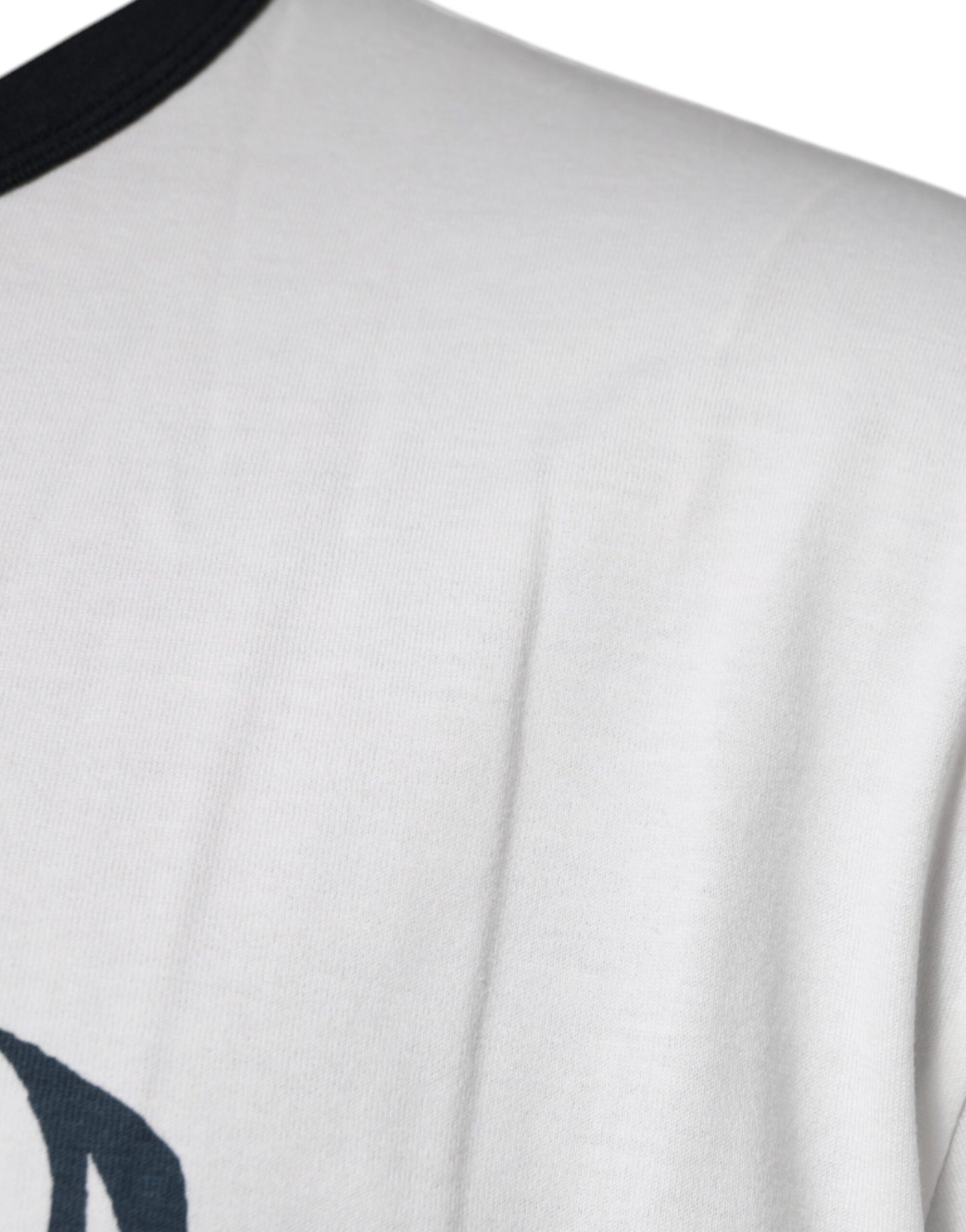 T-shirt col rond en coton blanc à imprimé graphique