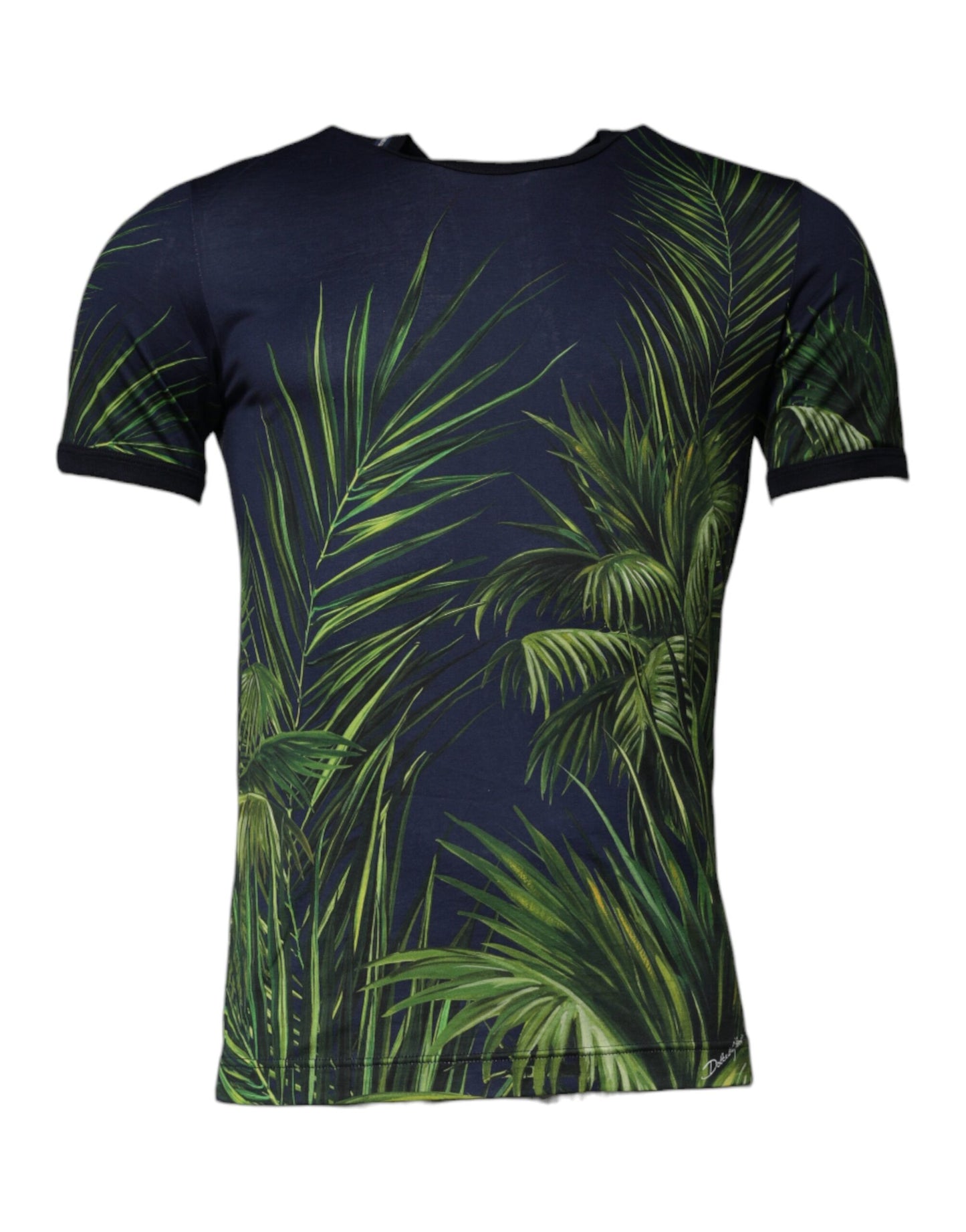 T-shirt ras du cou à manches courtes et imprimé arbre bleu