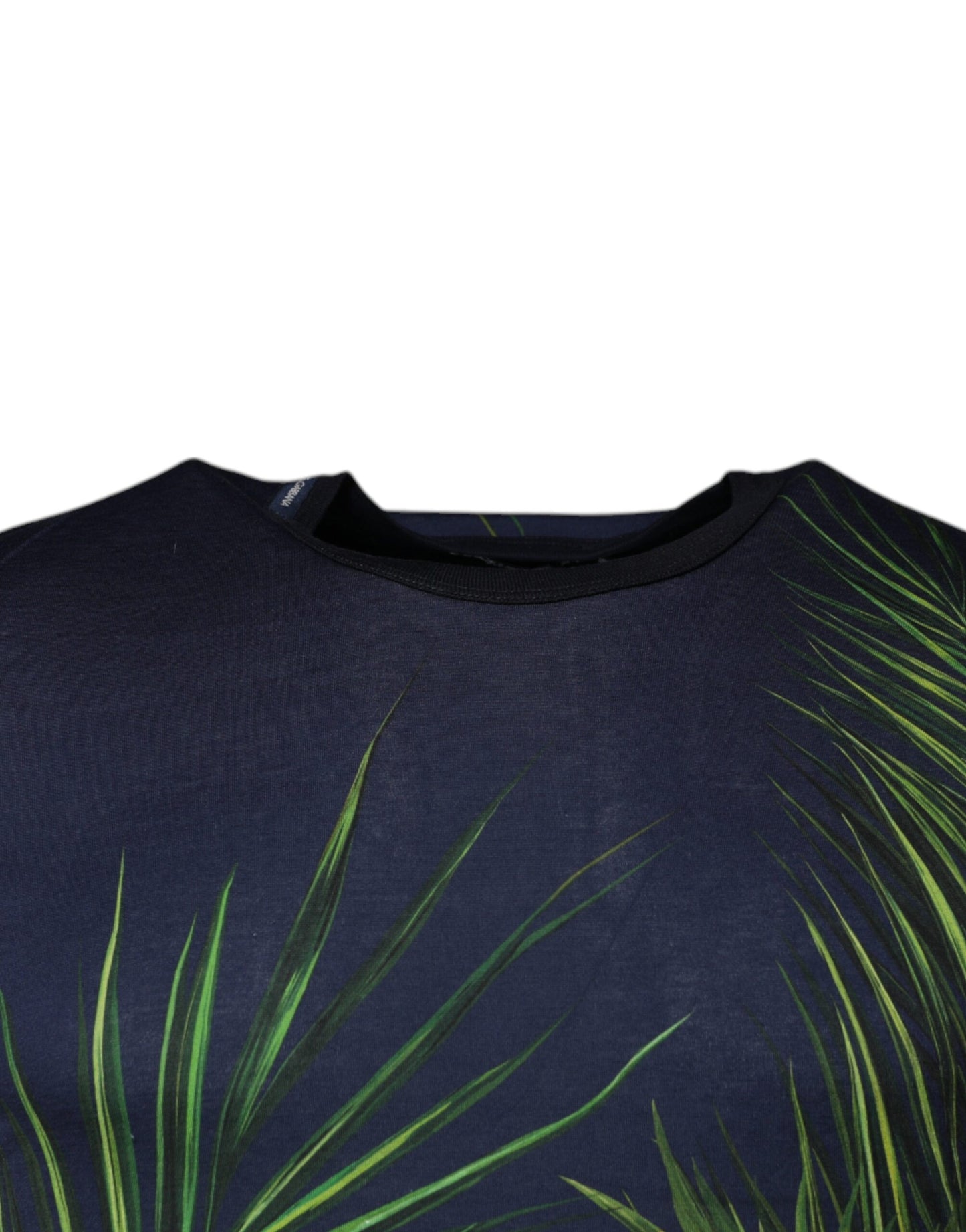 T-shirt ras du cou à manches courtes et imprimé arbre bleu