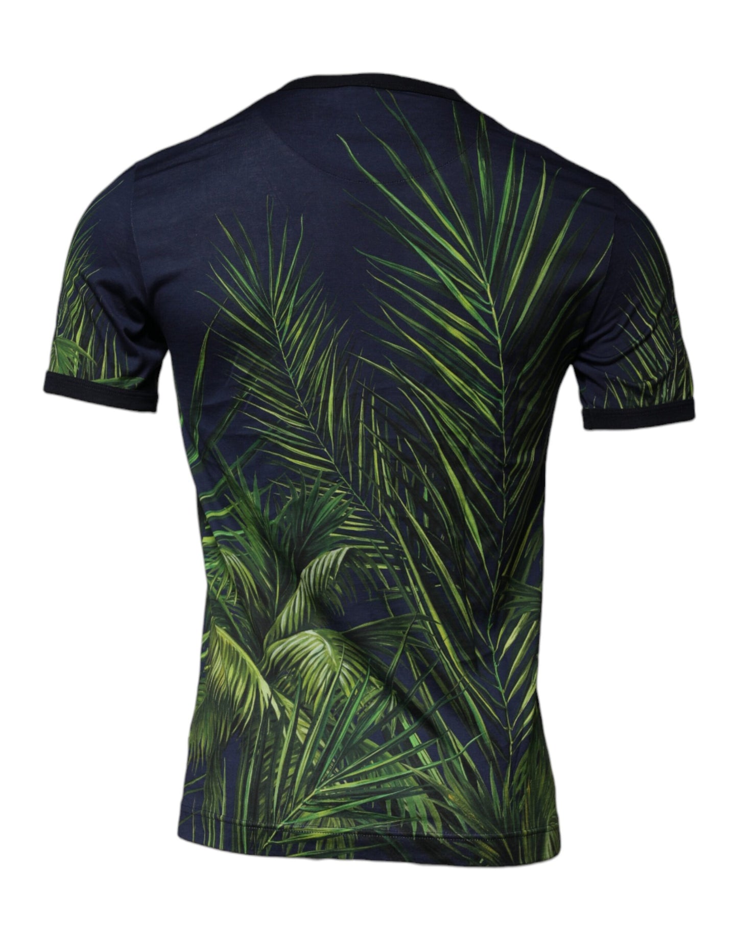 T-shirt ras du cou à manches courtes et imprimé arbre bleu