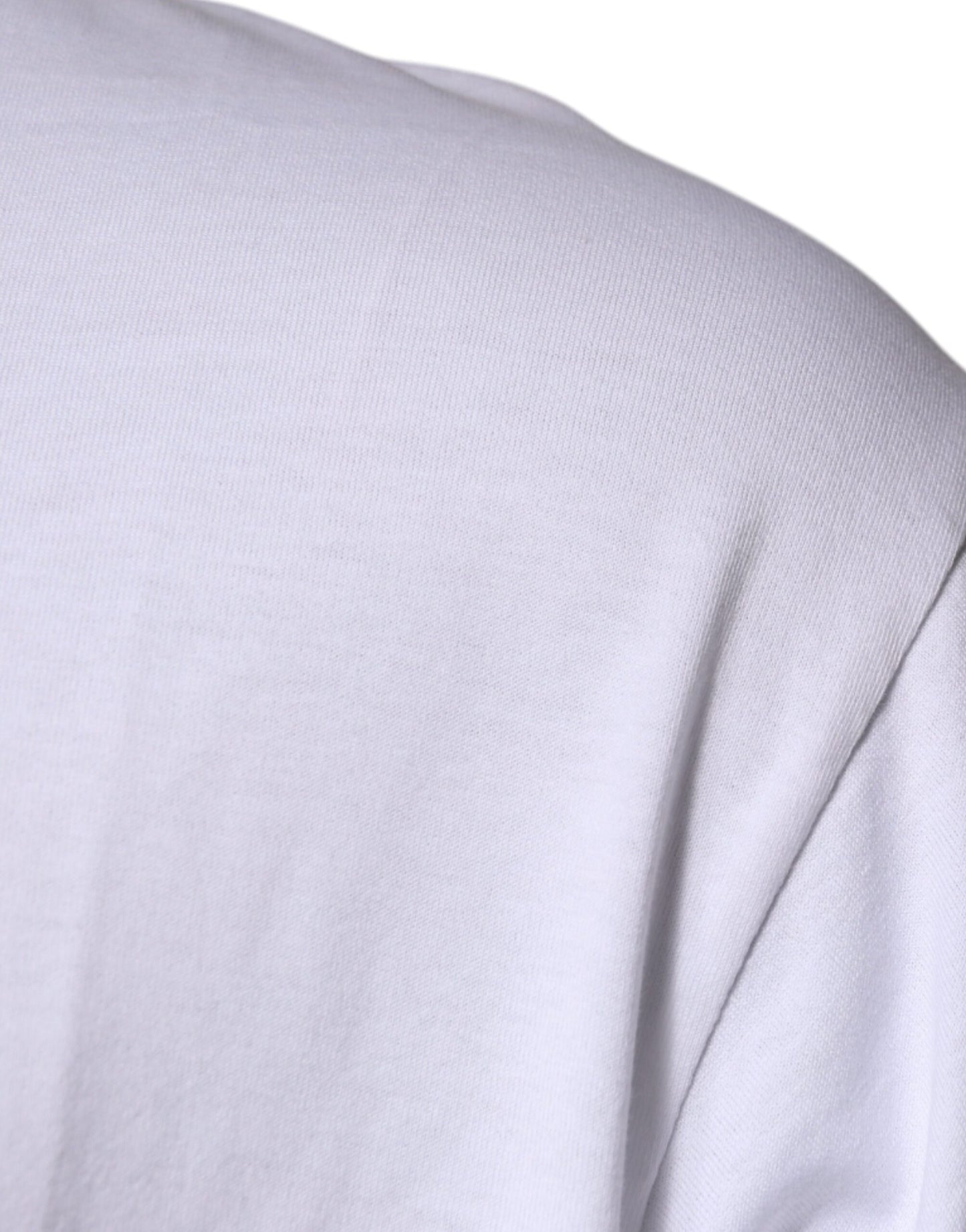 T-shirt blanc à col rond en coton DG Milano