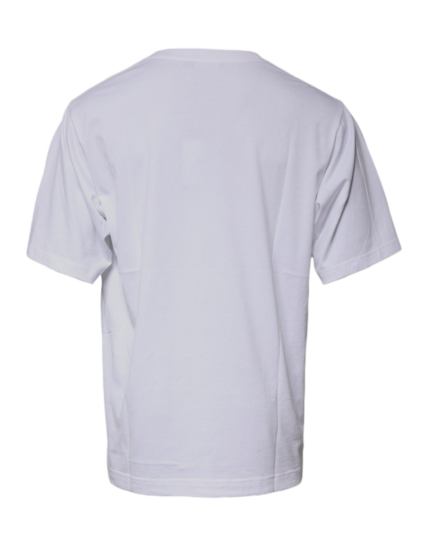 T-shirt blanc à col rond en coton DG Milano