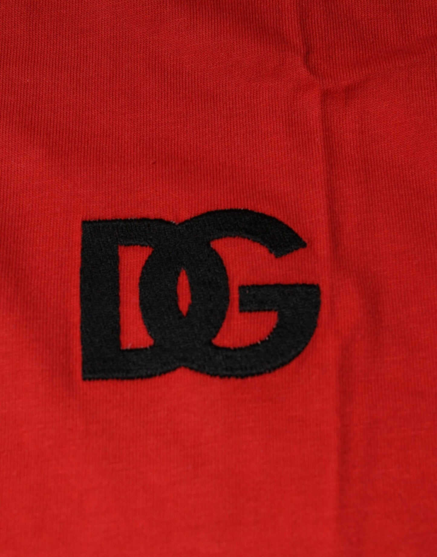 T-shirt ras du cou en coton rouge avec logo DG