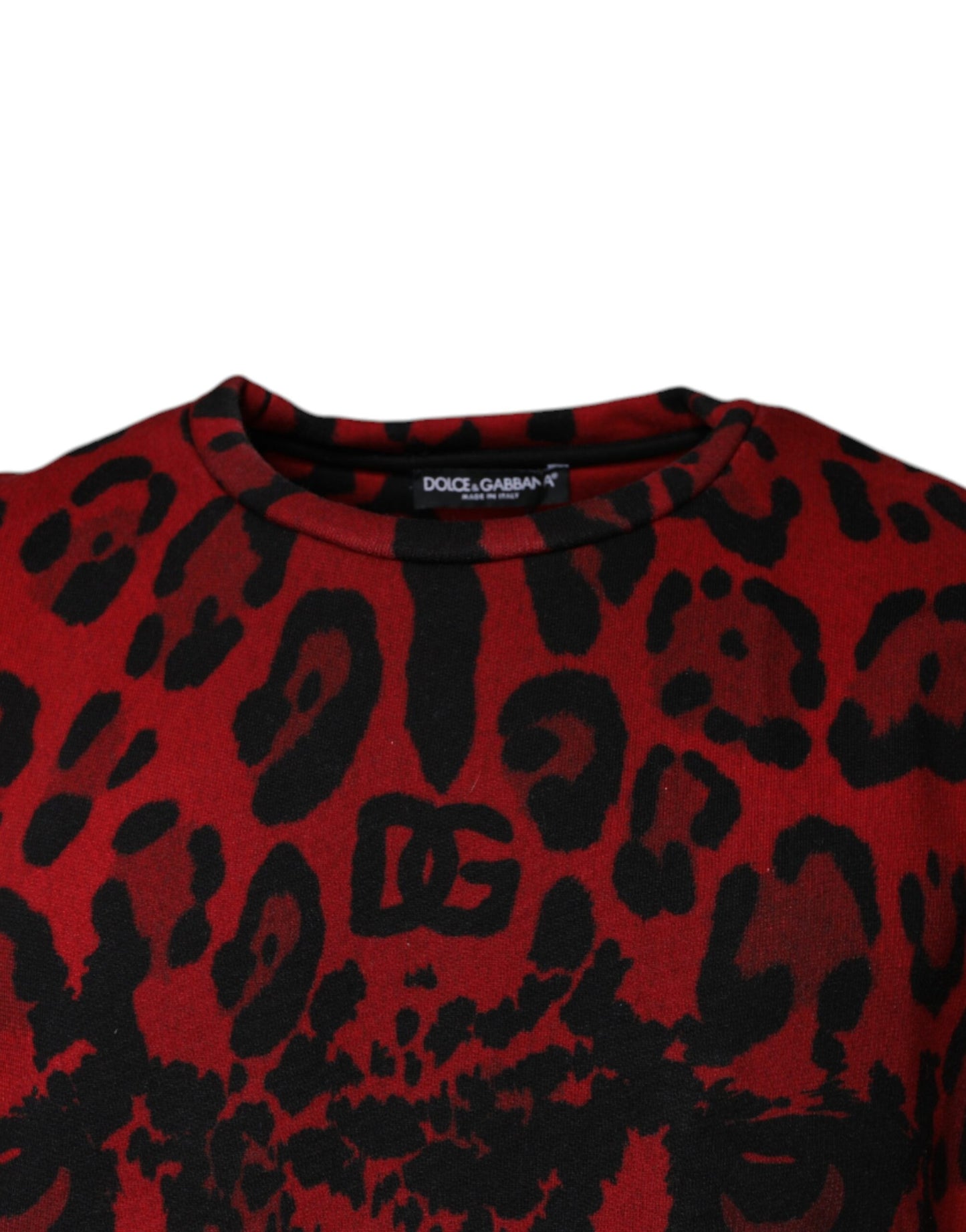 T-shirt sans manches en coton à imprimé léopard rouge