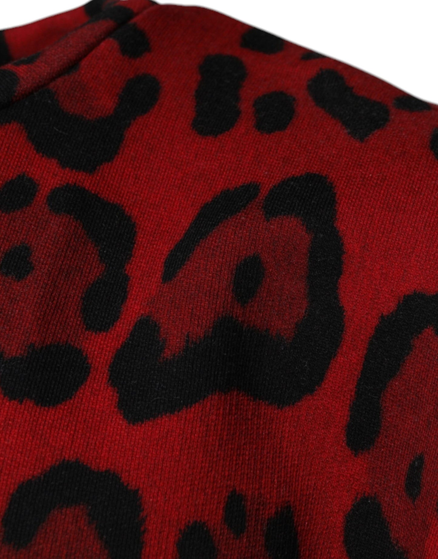 T-shirt sans manches en coton à imprimé léopard rouge
