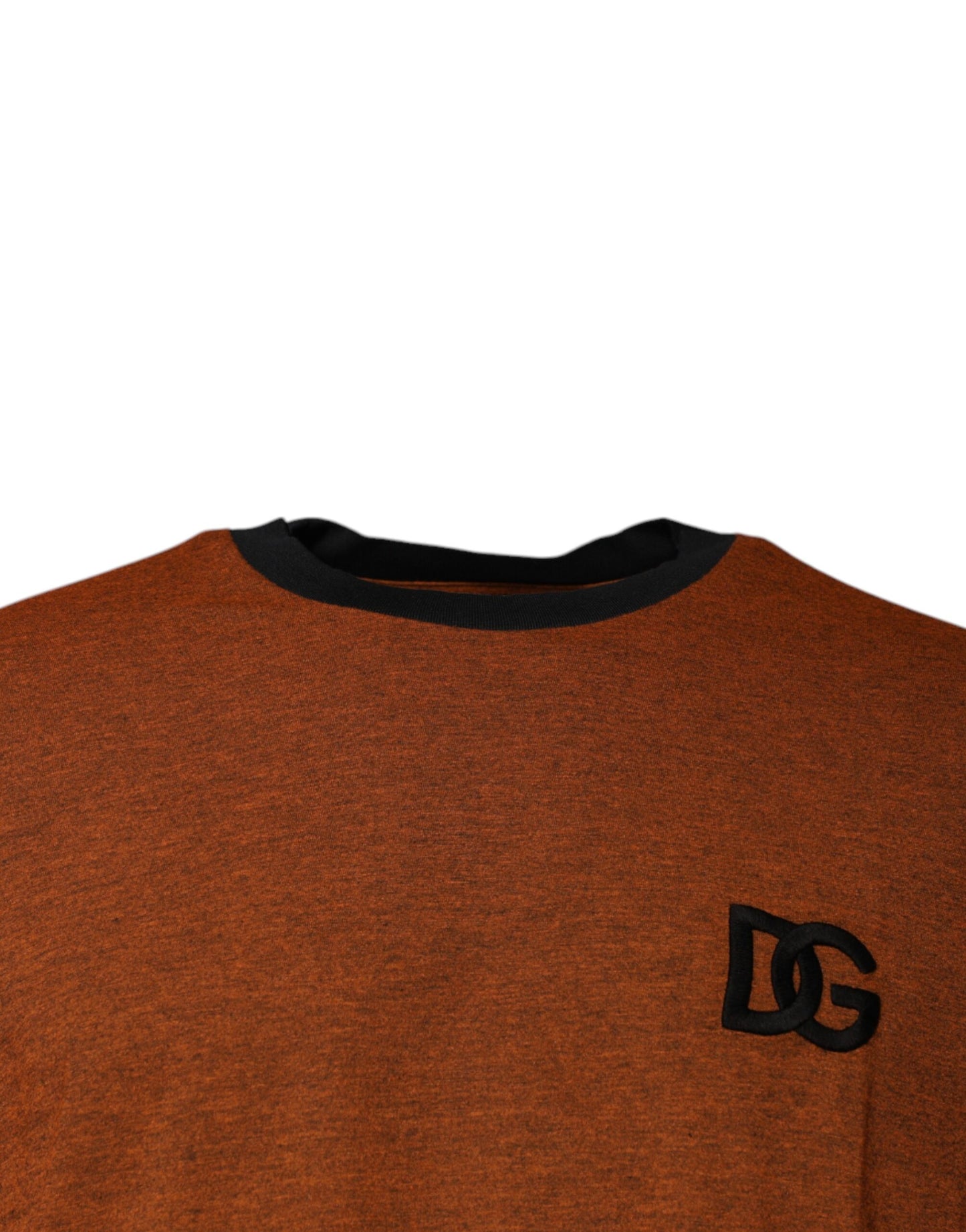 T-shirt ras du cou en coton marron avec logo DG