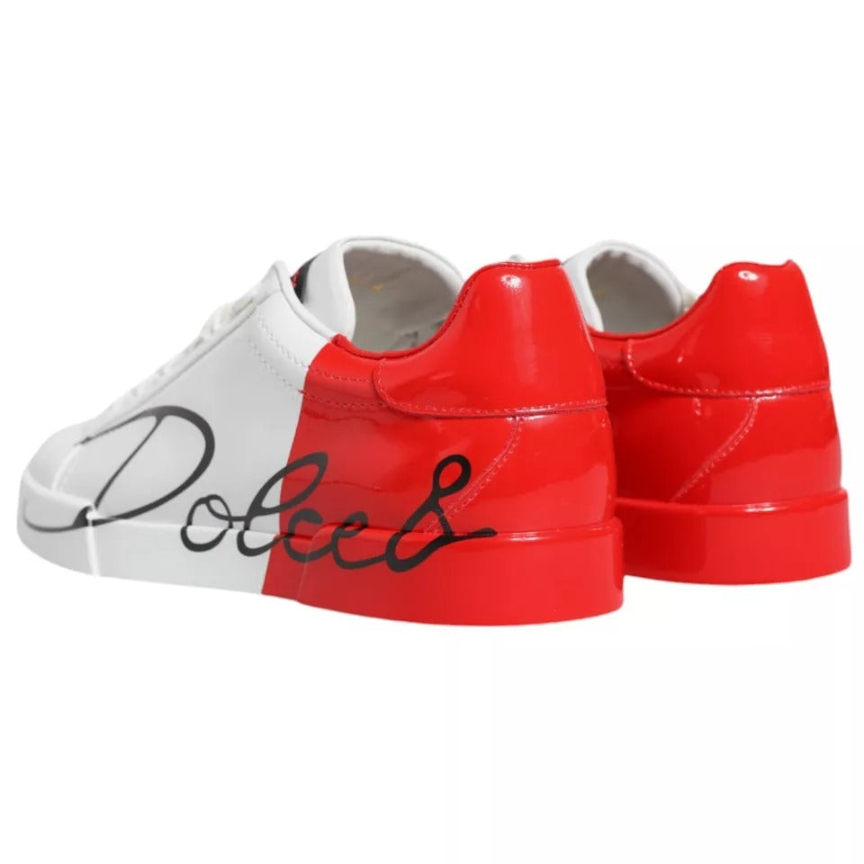 Zapatillas bajas Portofino blancas y rojas