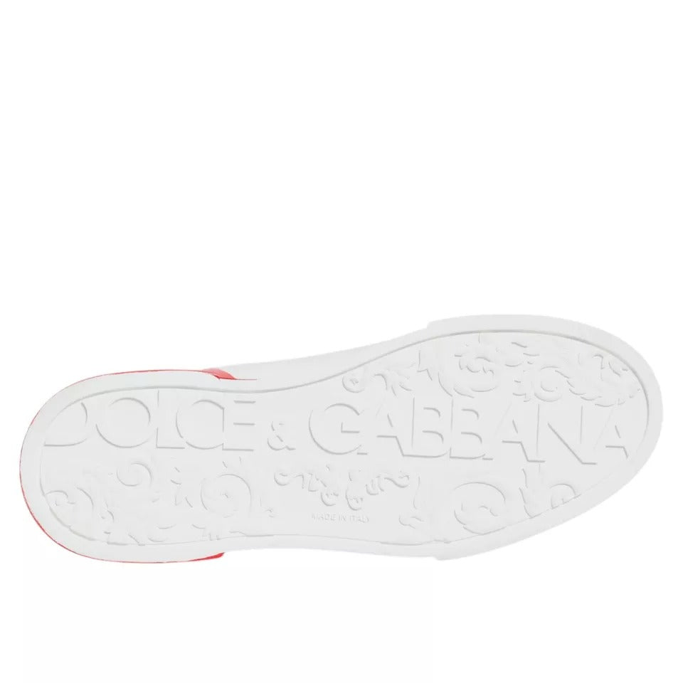 Zapatillas bajas Portofino blancas y rojas