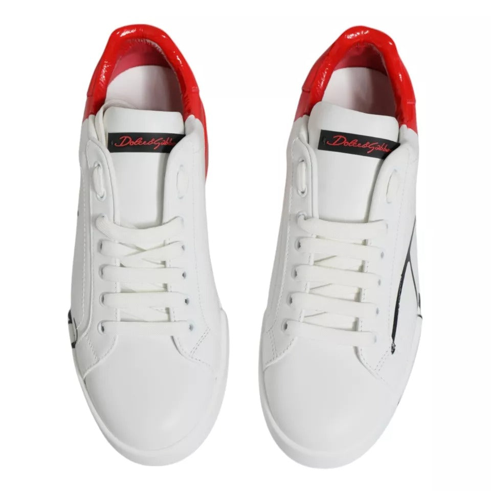 Zapatillas bajas Portofino blancas y rojas