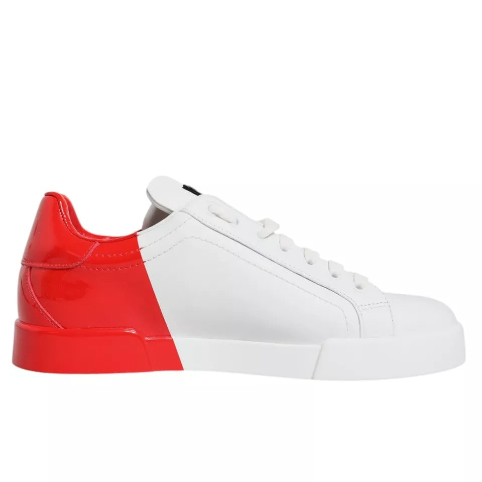 Zapatillas bajas Portofino blancas y rojas