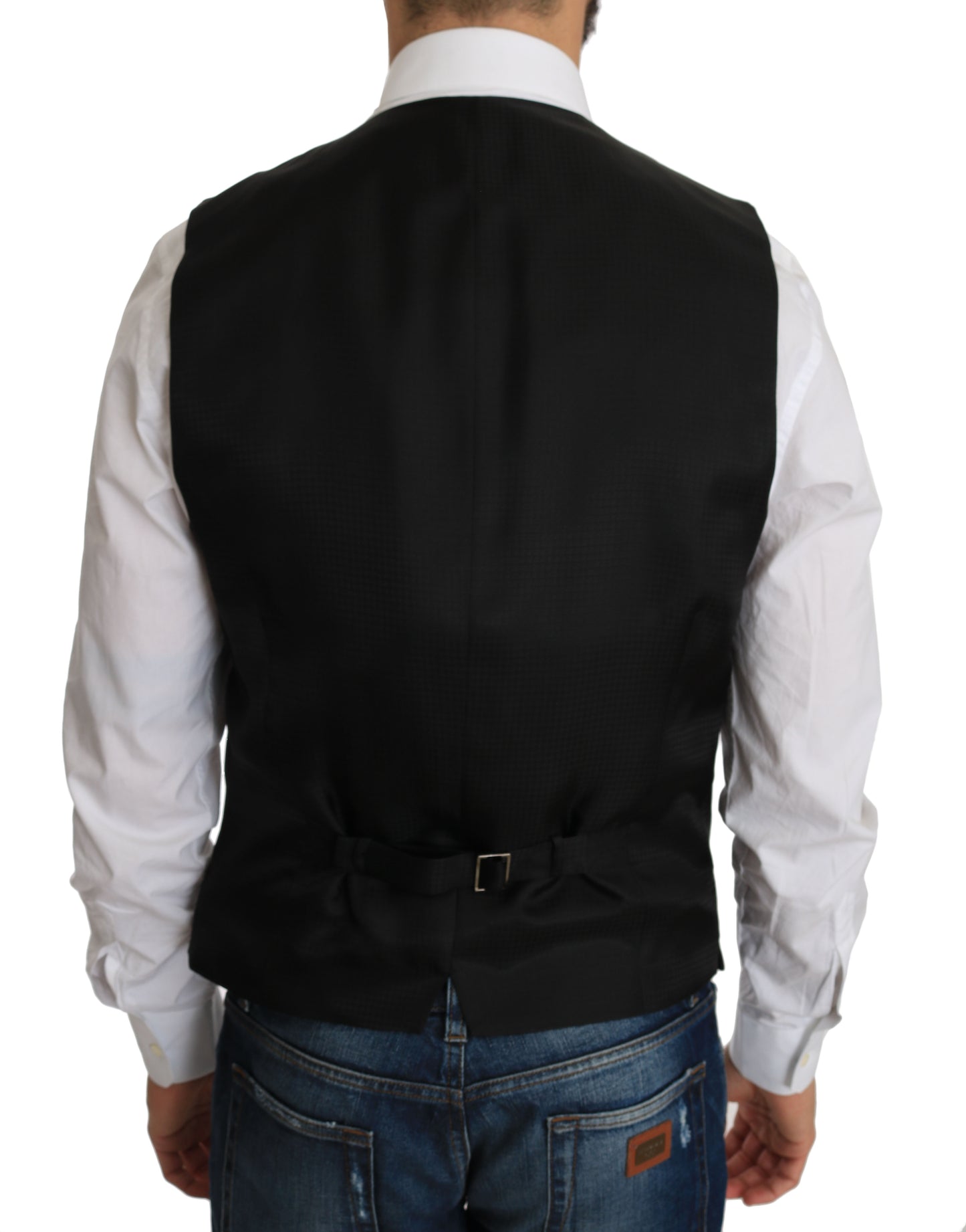 Chaleco de vestir de seda negro