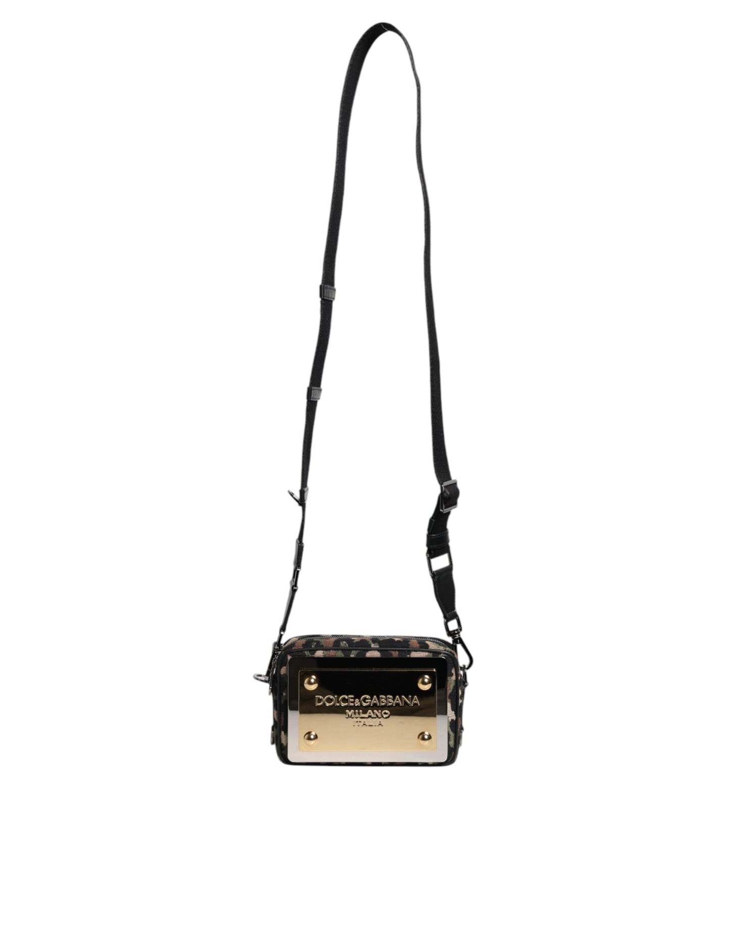 Sac bandoulière multicolore en jacquard léopard avec logo DG