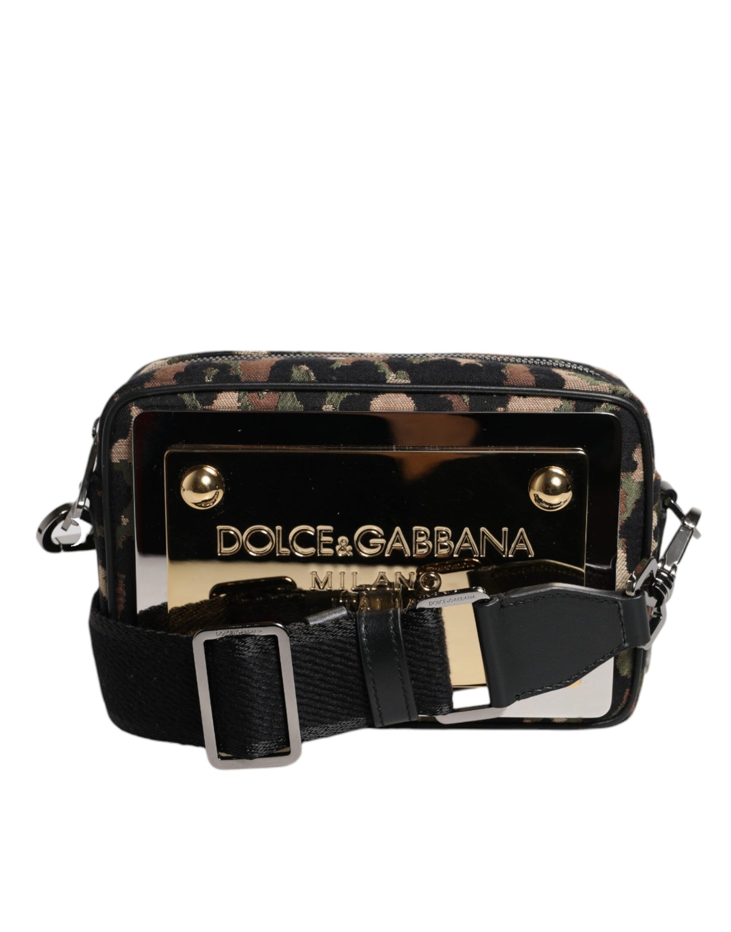 Sac bandoulière multicolore en jacquard léopard avec logo DG