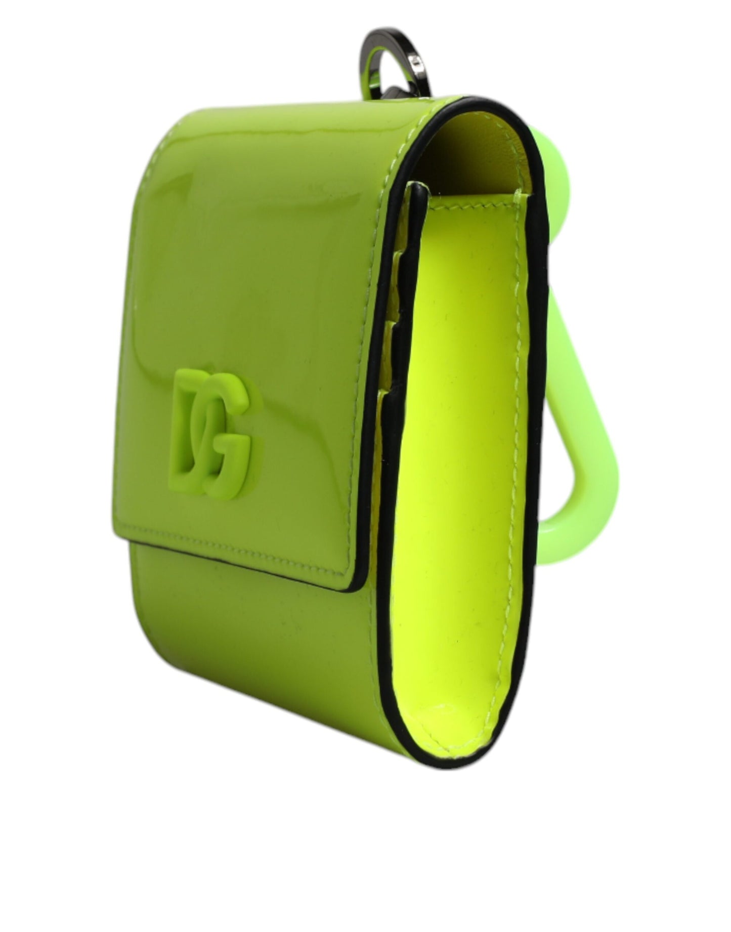Tarjetero con correa para el cuello, plegable, amarillo y verde, con logotipo DG