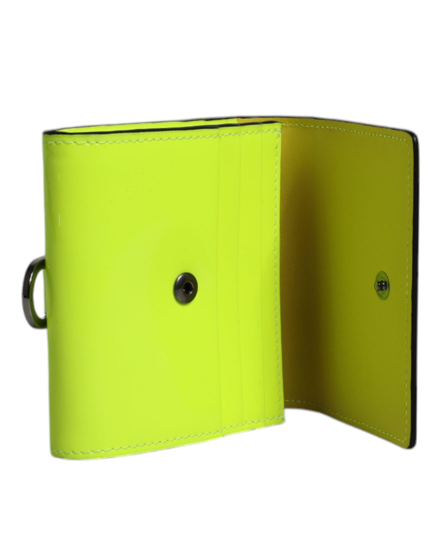 Tarjetero con correa para el cuello, plegable, amarillo y verde, con logotipo DG