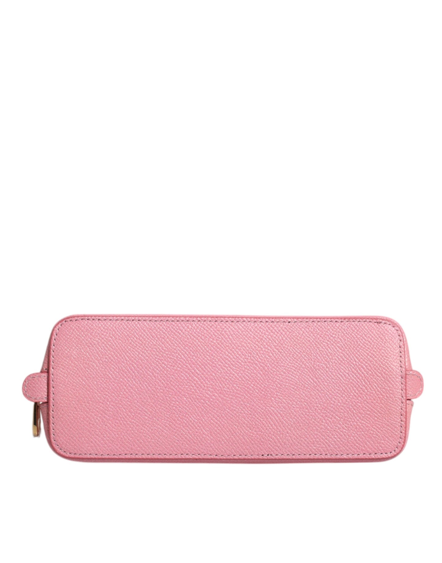 Cartera de mano con cremallera y logotipo DG en piel rosa