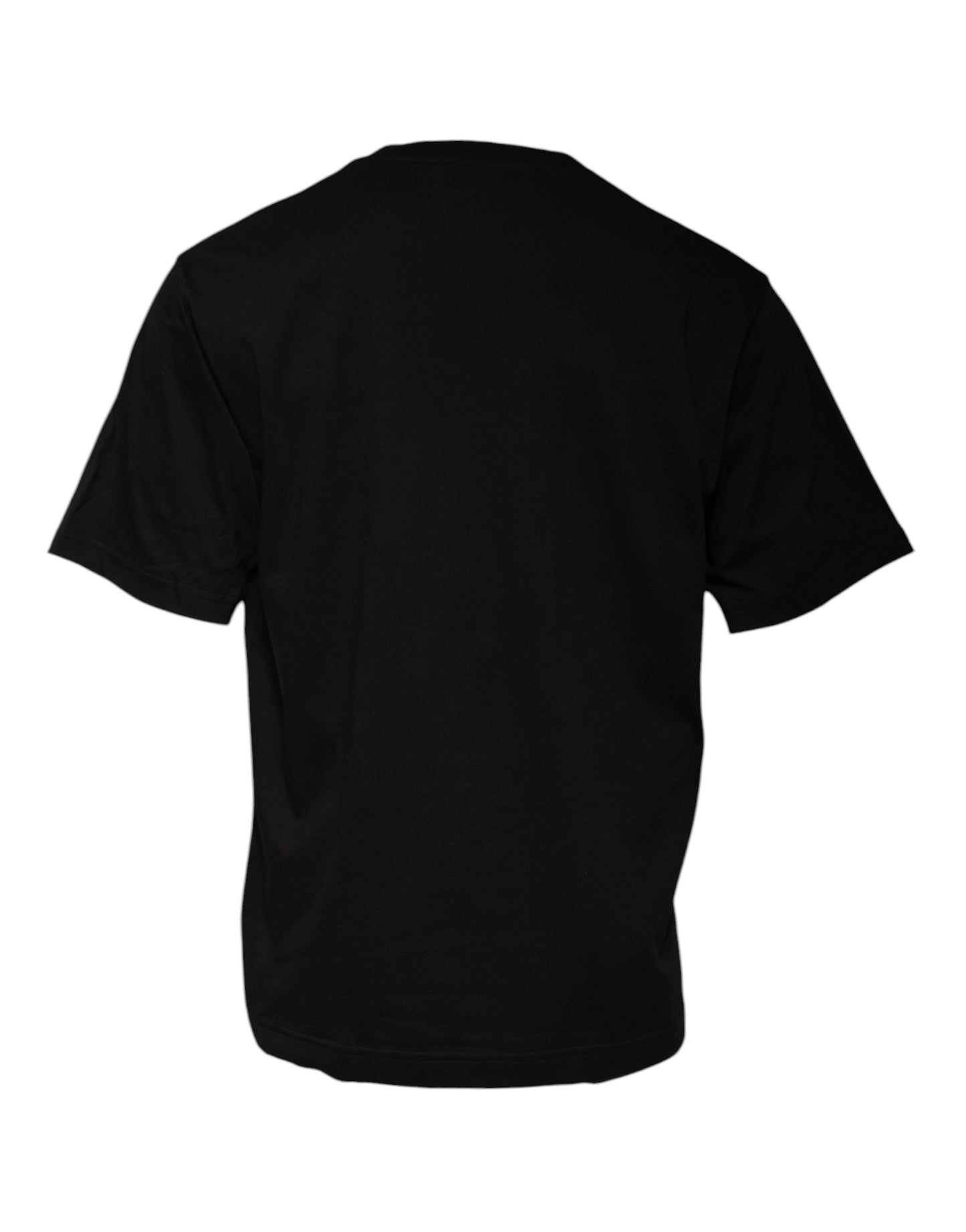 T-shirt col rond en coton noir avec logo imprimé