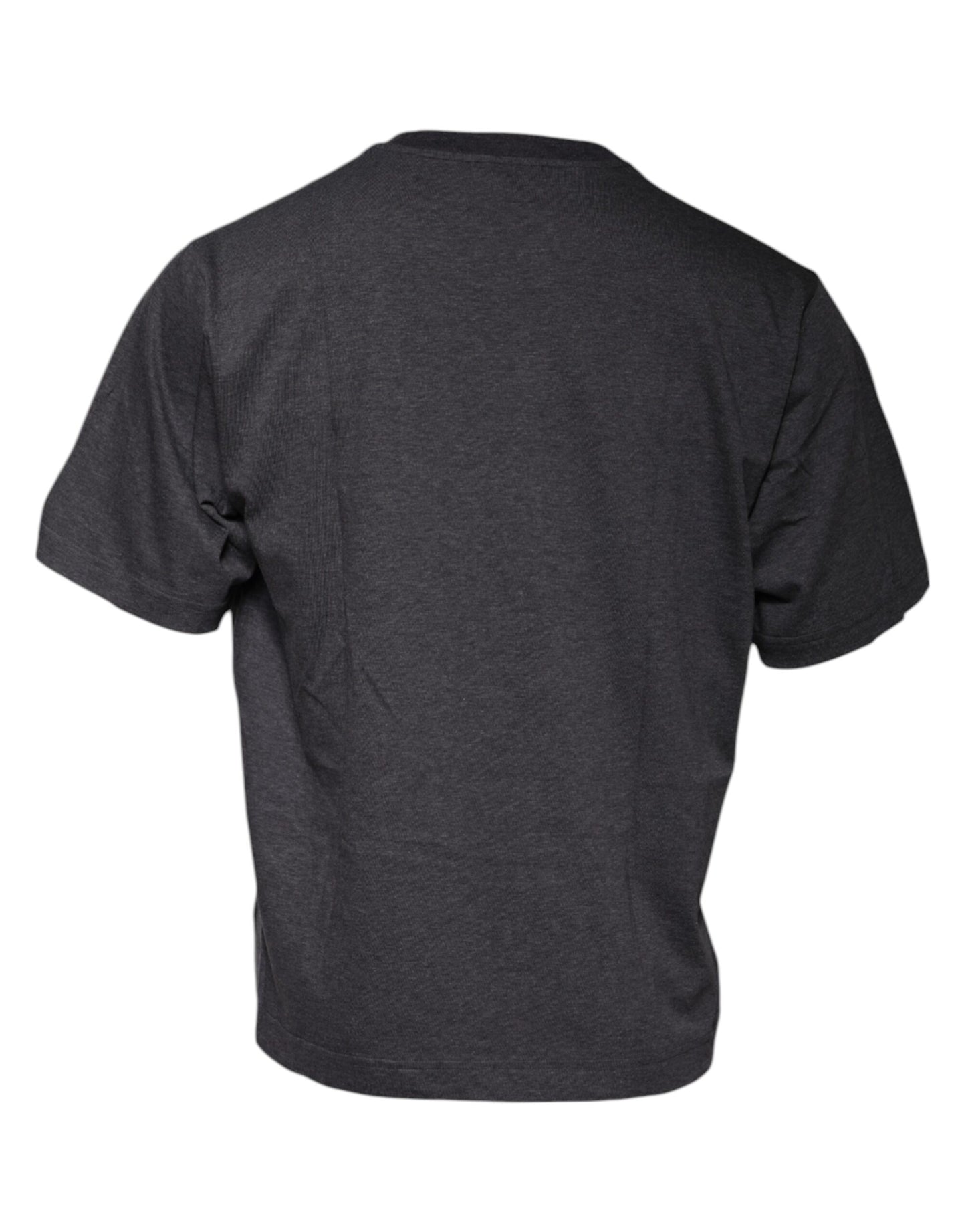 T-shirt gris foncé à col ras du cou et manches courtes