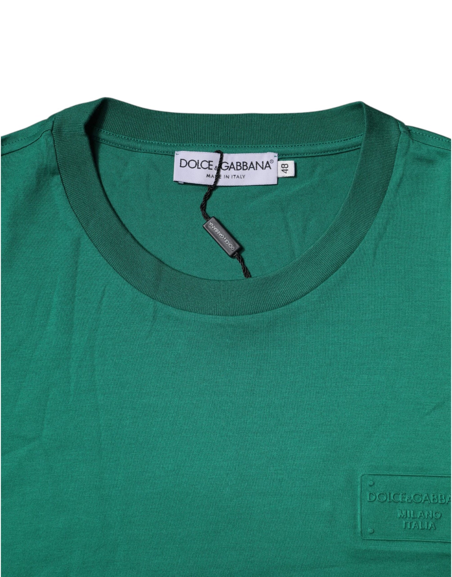 T-shirt ras du cou à manches courtes et logo vert
