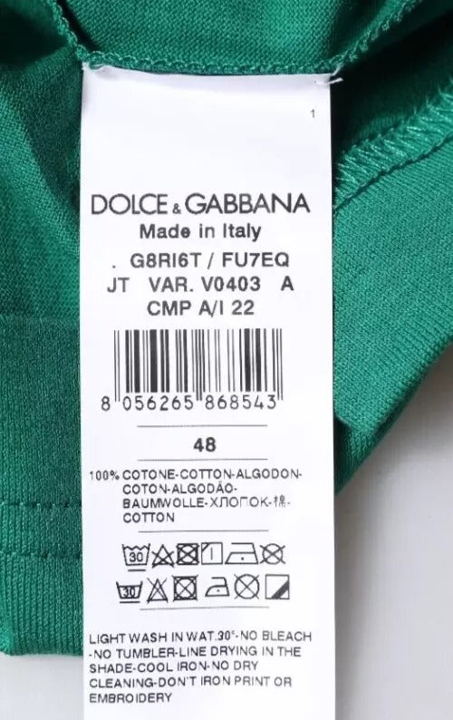 T-shirt ras du cou à manches courtes et logo vert