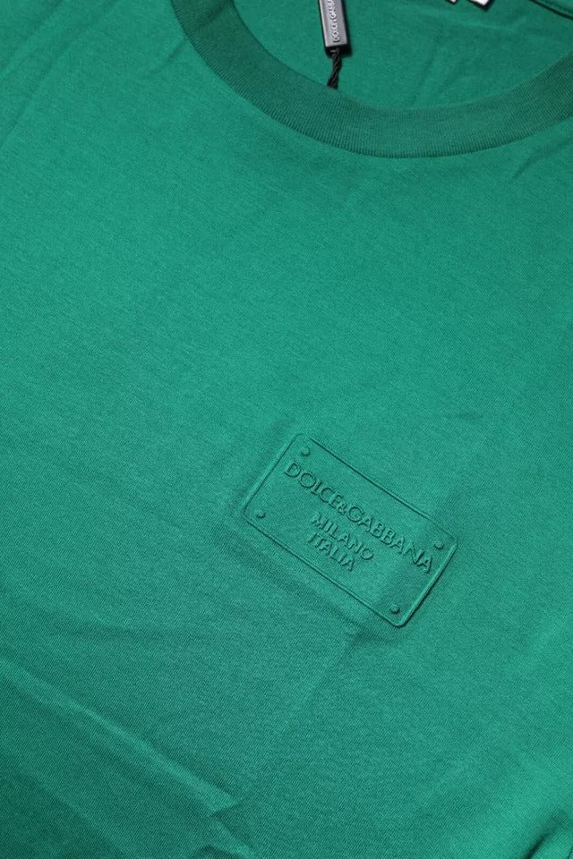 T-shirt ras du cou à manches courtes et logo vert