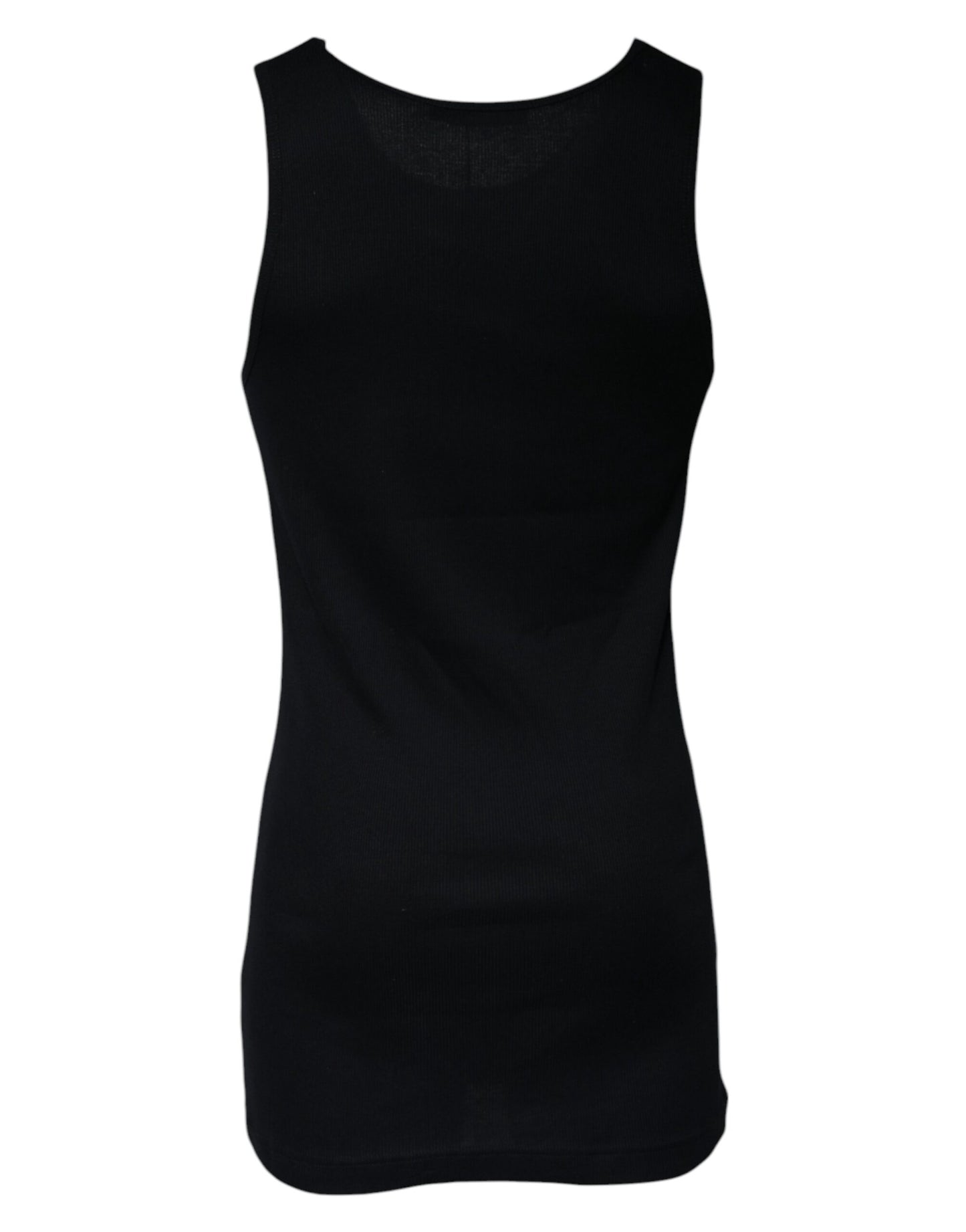 T-shirt sans manches à col rond en coton noir