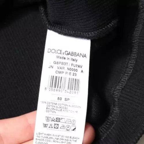 T-shirt sans manches à col rond en coton noir