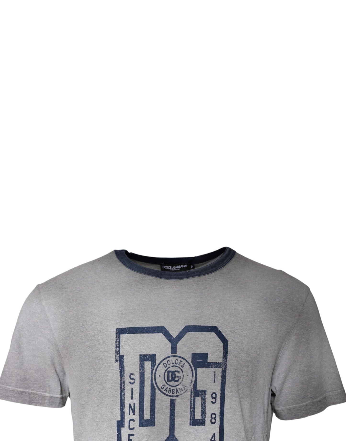 T-shirt ras du cou en coton gris avec logo imprimé