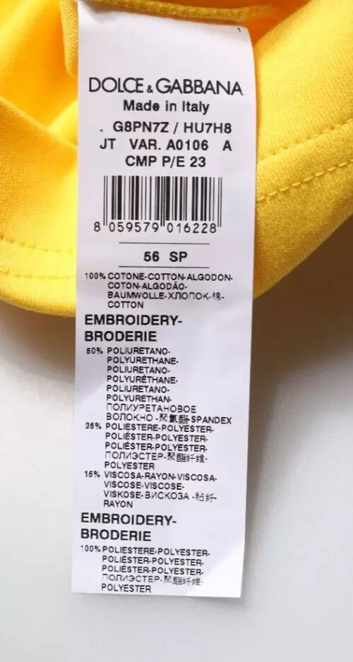 T-shirt jaune à col rond et manches courtes
