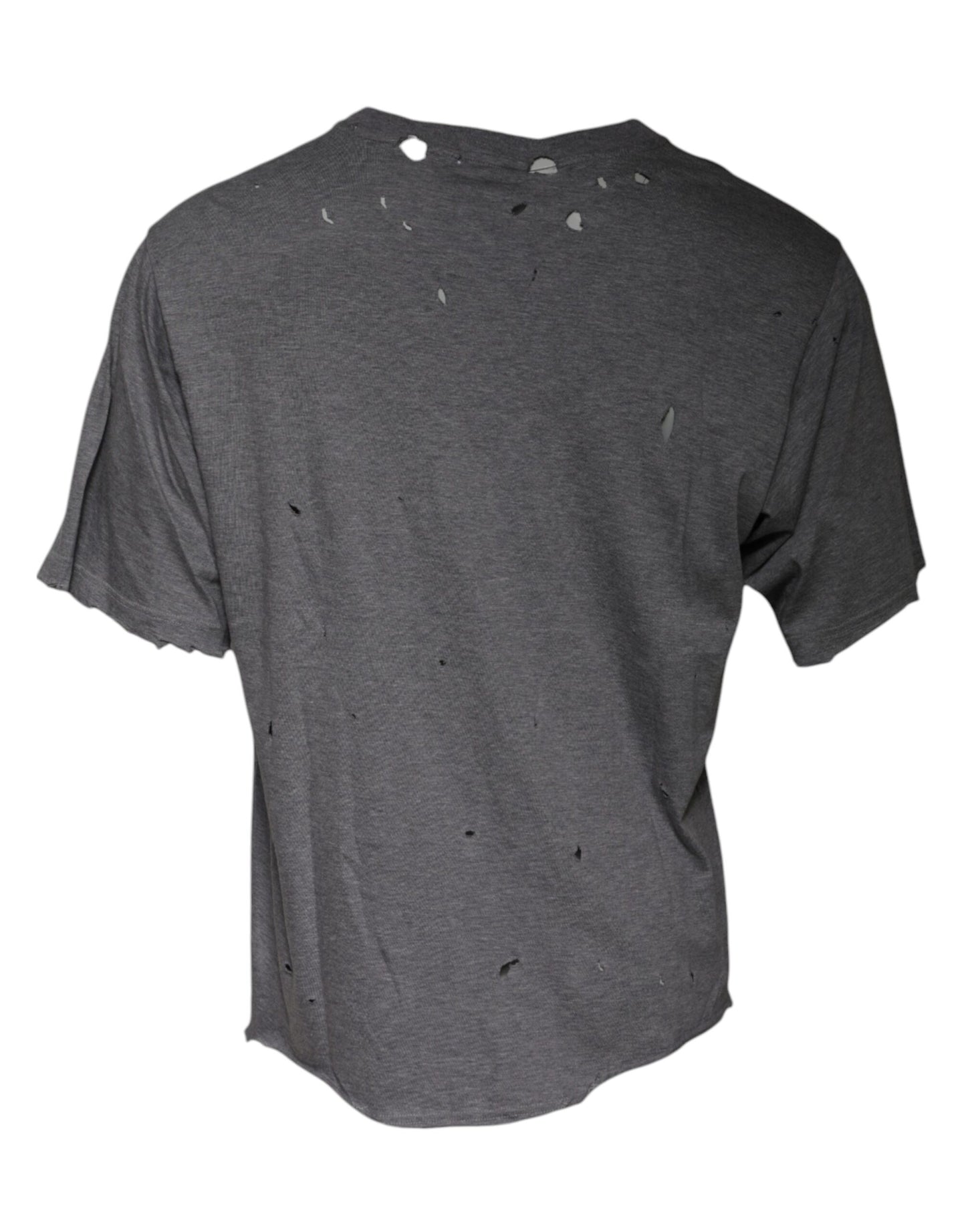 T-shirt ras du cou à manches courtes et logo gris