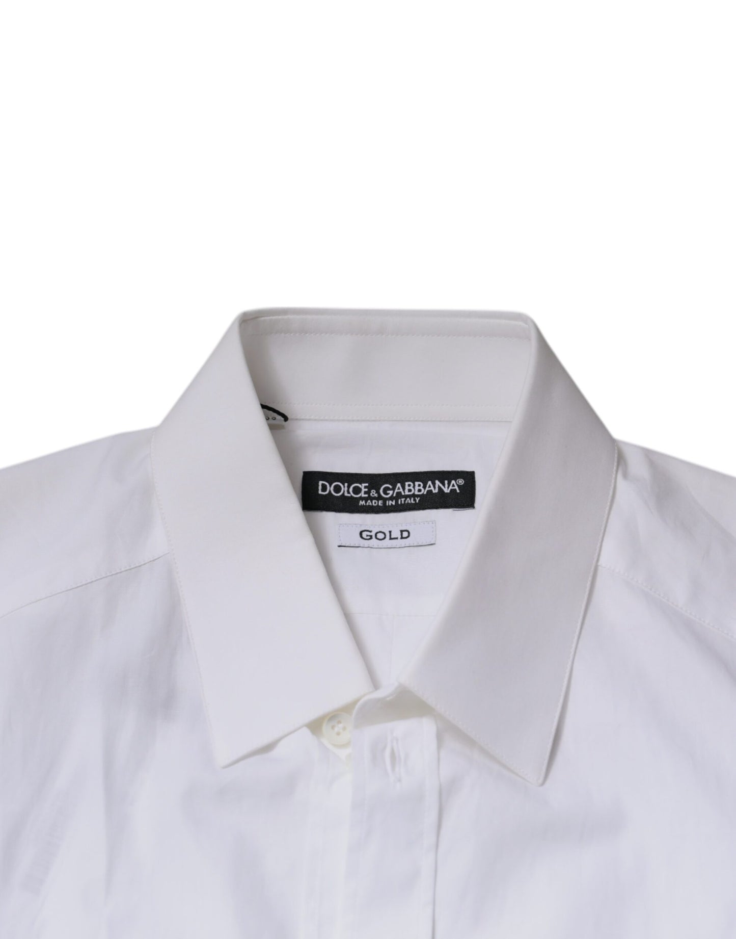 Chemise blanche à manches longues en coton doré