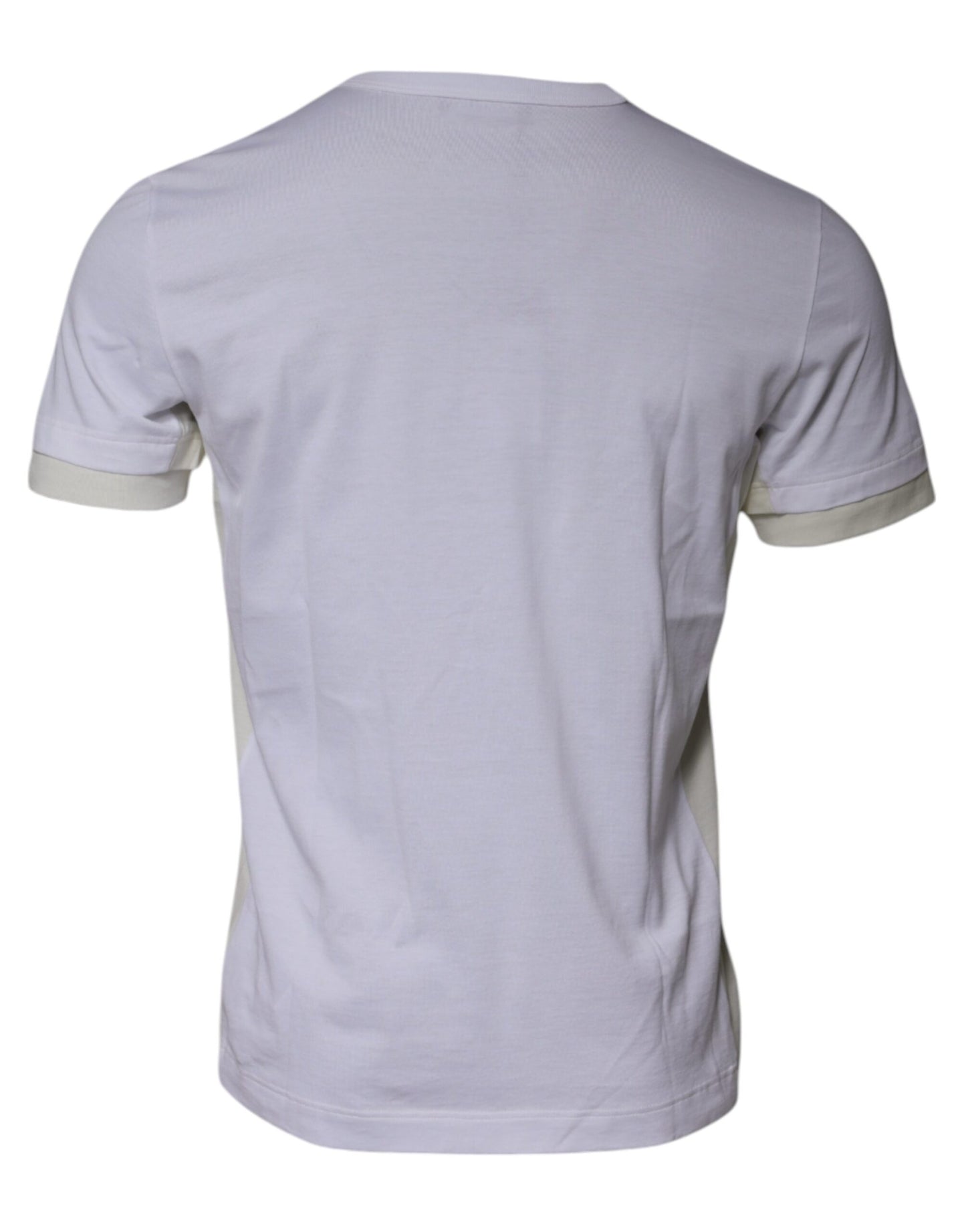 T-shirt blanc à manches courtes et col ras du cou en coton