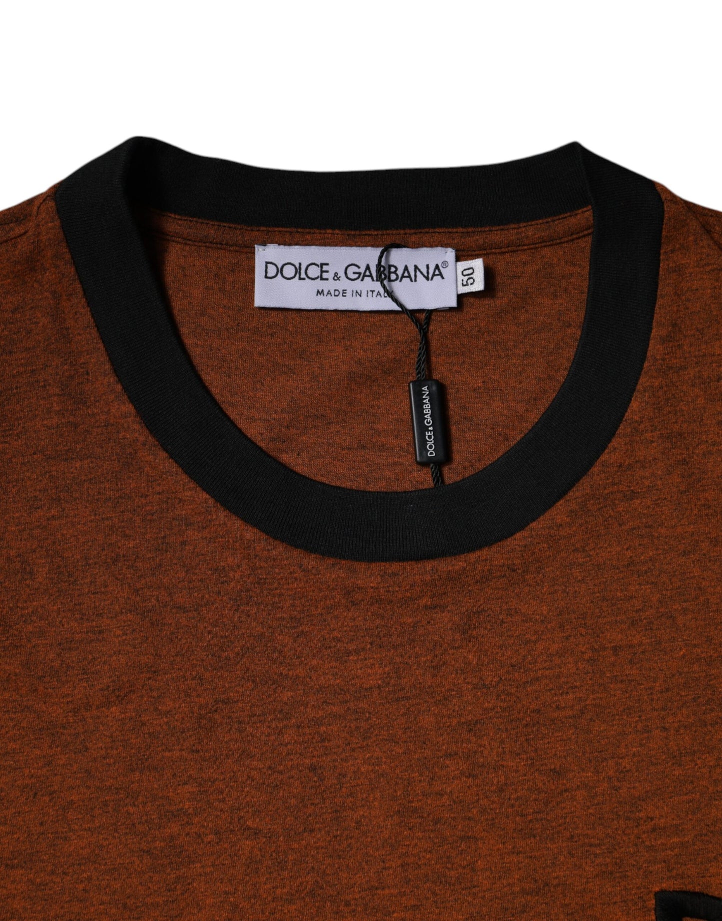 T-shirt ras du cou en polyester marron avec logo DG