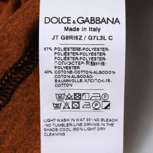 T-shirt ras du cou en polyester marron avec logo DG