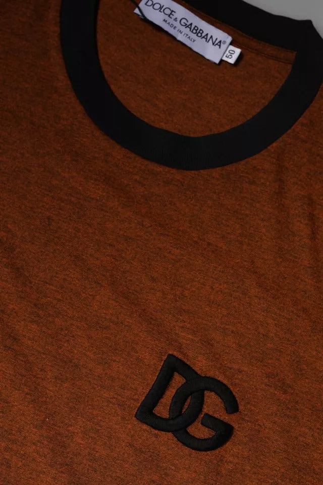 T-shirt ras du cou en polyester marron avec logo DG