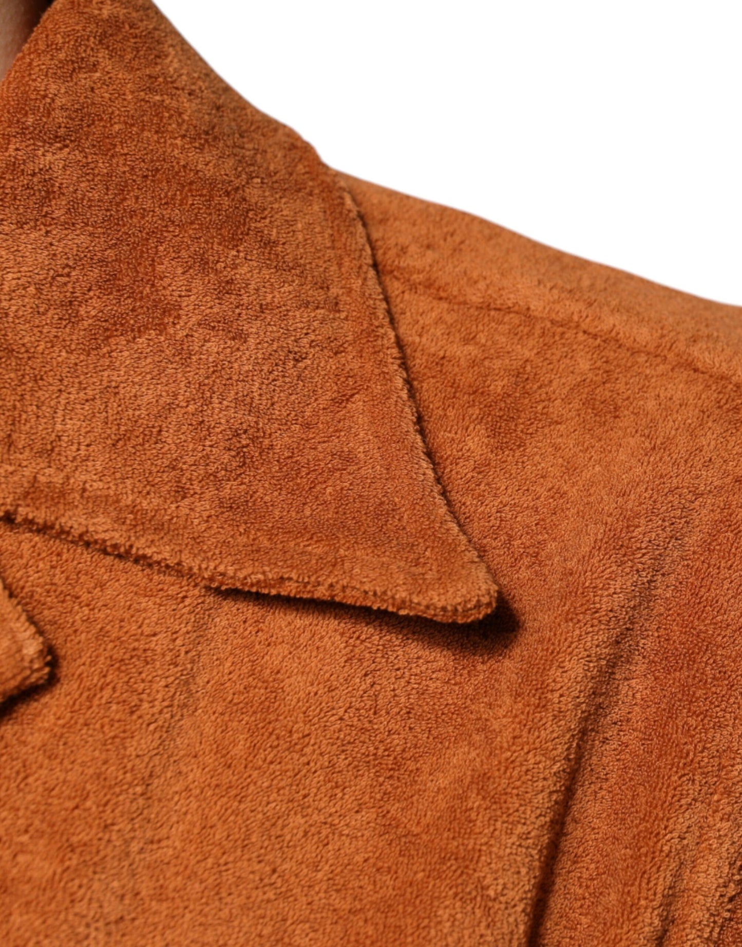 Chemise boutonnée à col en velours de coton noisette