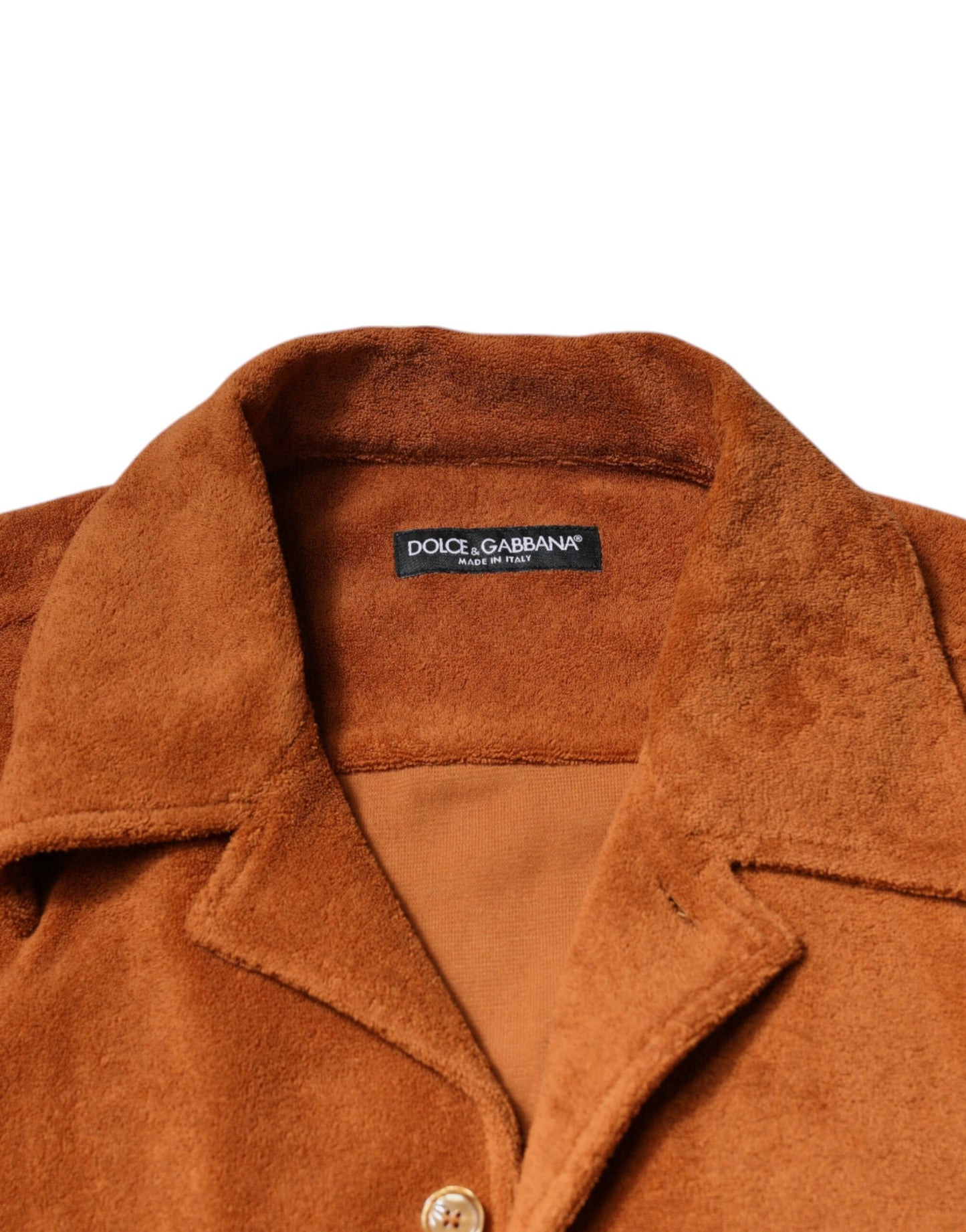 Chemise boutonnée à col en velours de coton noisette