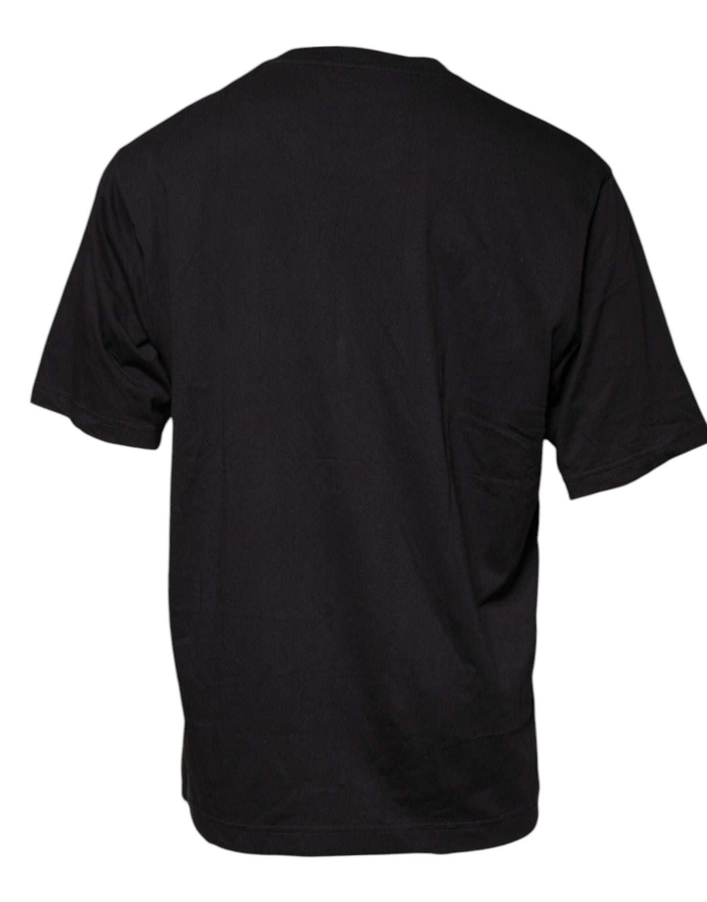 T-shirt col rond en coton noir avec logo imprimé