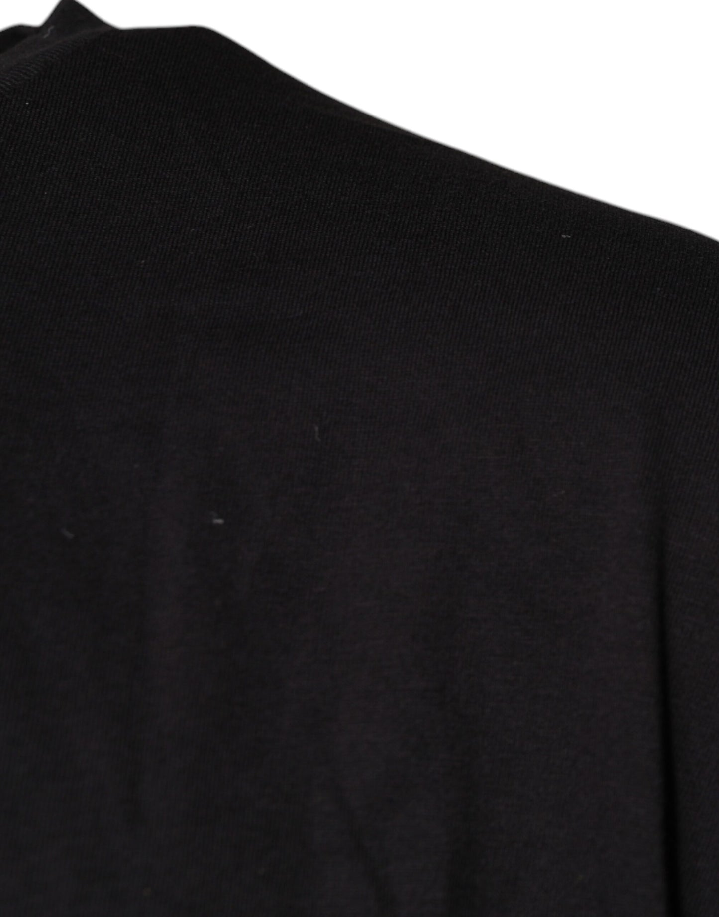 T-shirt col rond en coton noir avec logo imprimé