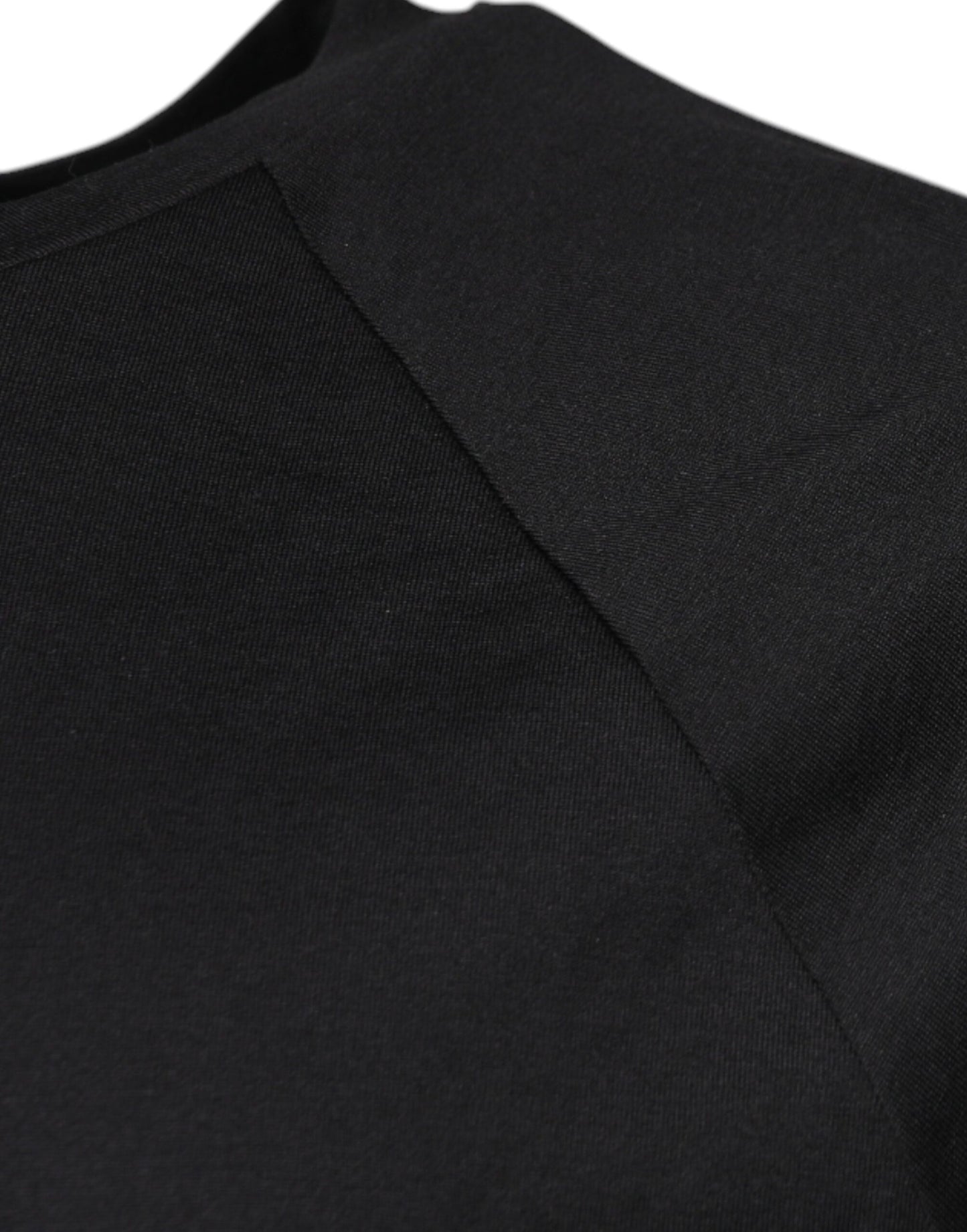 T-shirt col rond en coton noir avec logo imprimé