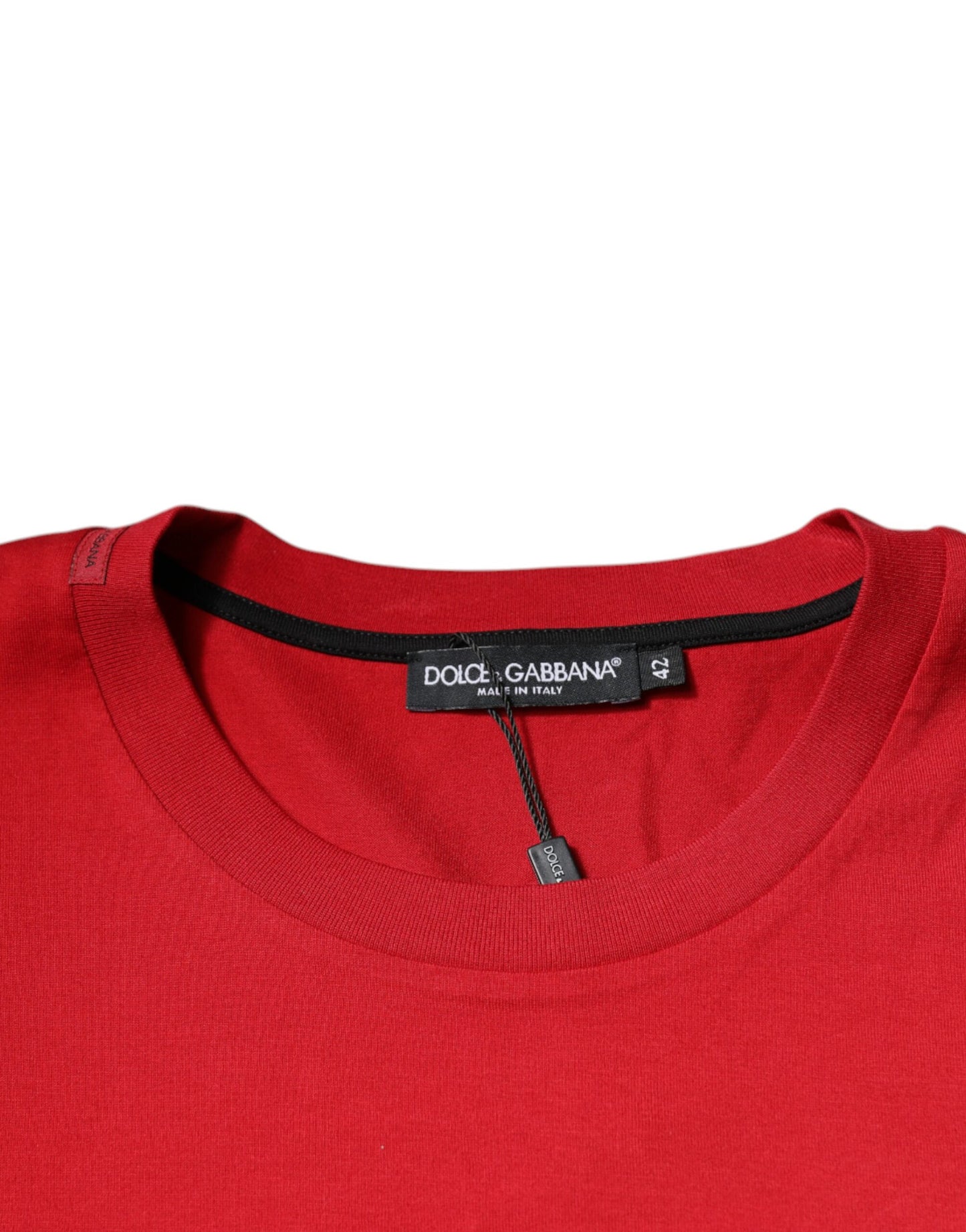 T-shirt col rond en coton avec logo imprimé rouge