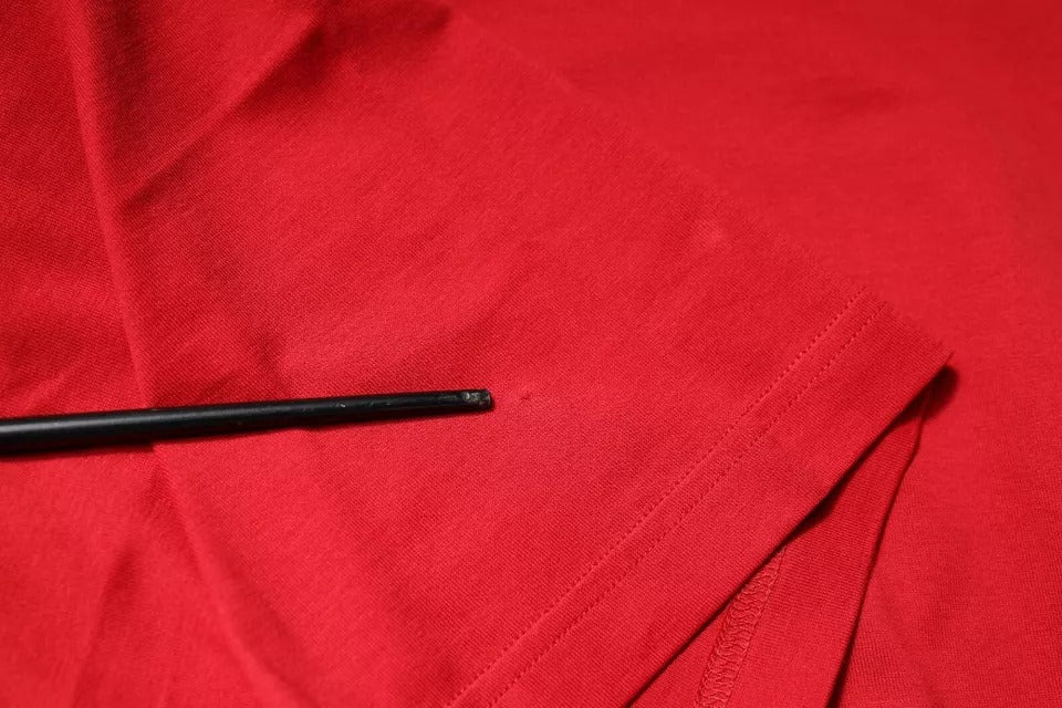 T-shirt col rond en coton avec logo imprimé rouge
