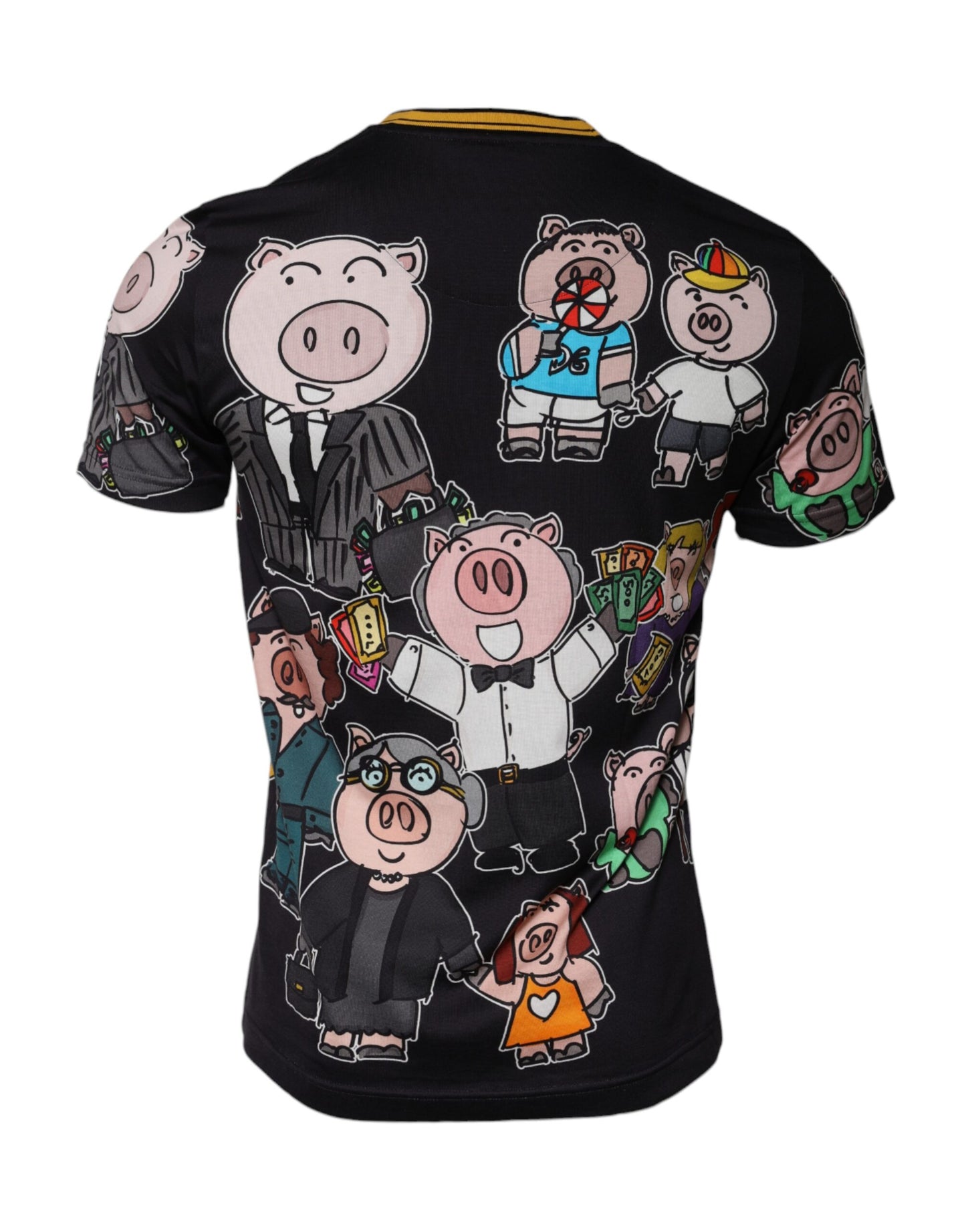 T-shirt ras du cou noir « Année du Cochon 2019 »