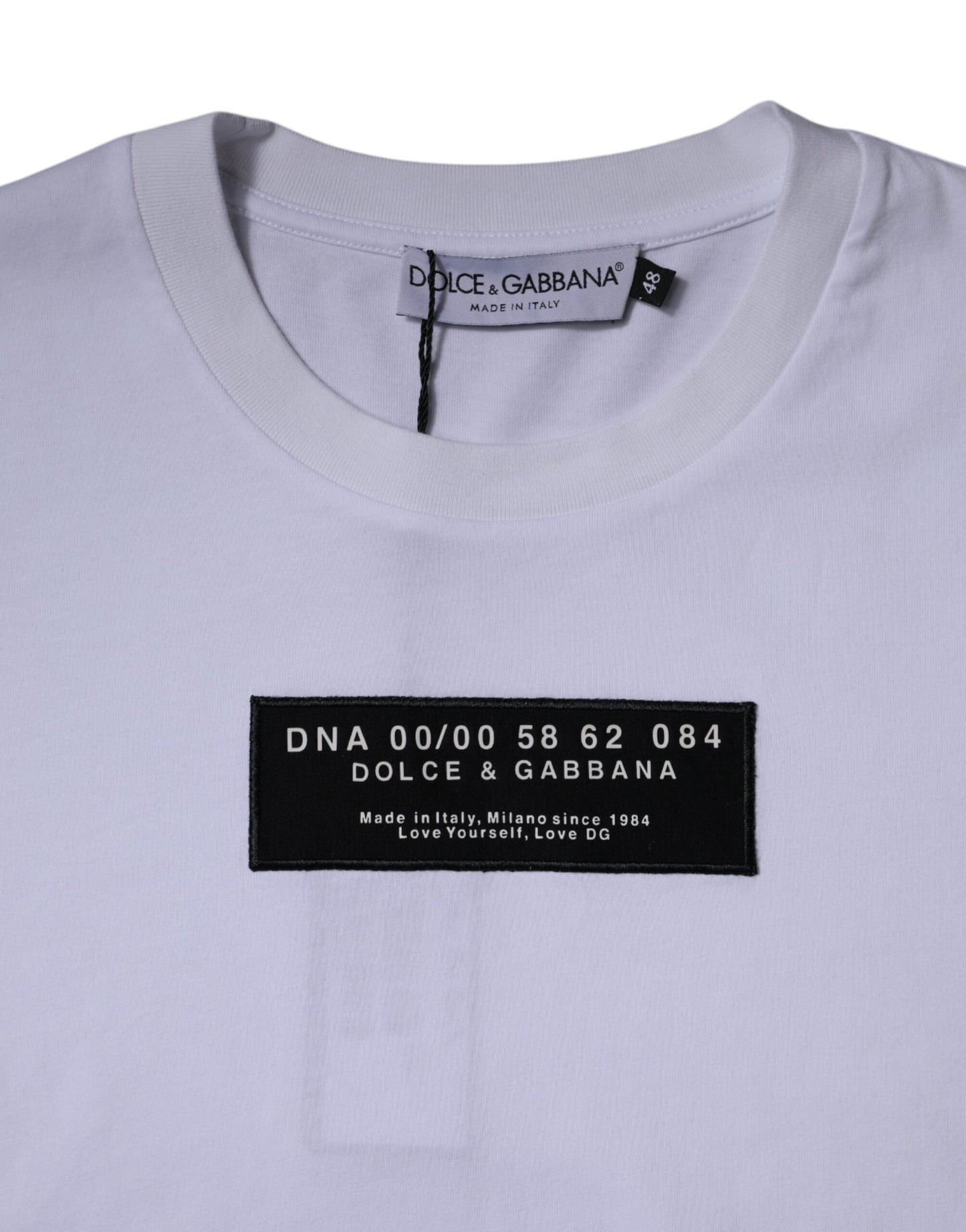 T-shirt col rond en coton blanc avec logo imprimé
