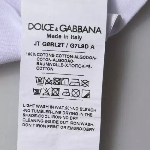 T-shirt col rond en coton blanc avec logo imprimé