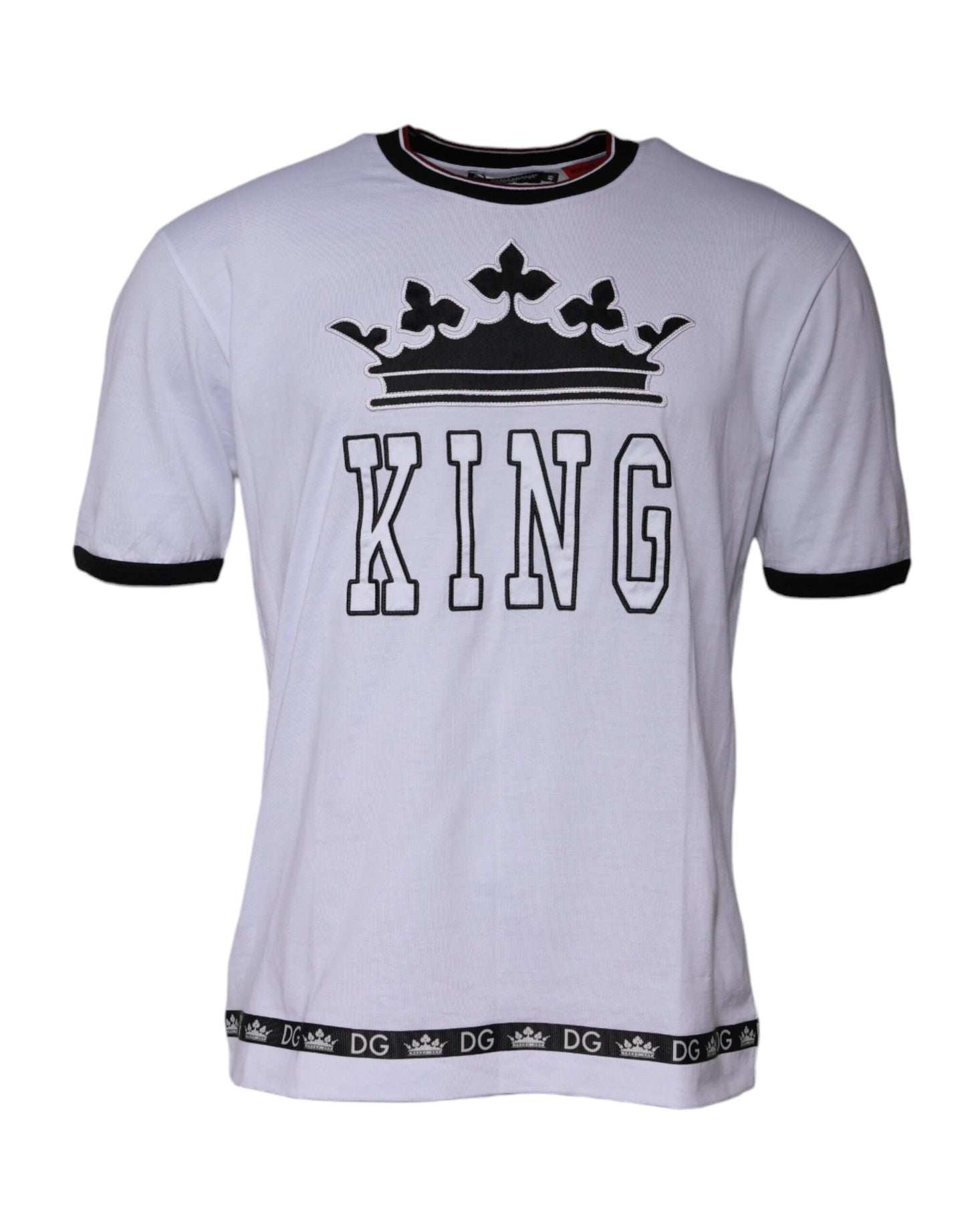 T-shirt ras du cou à manches courtes en jersey blanc