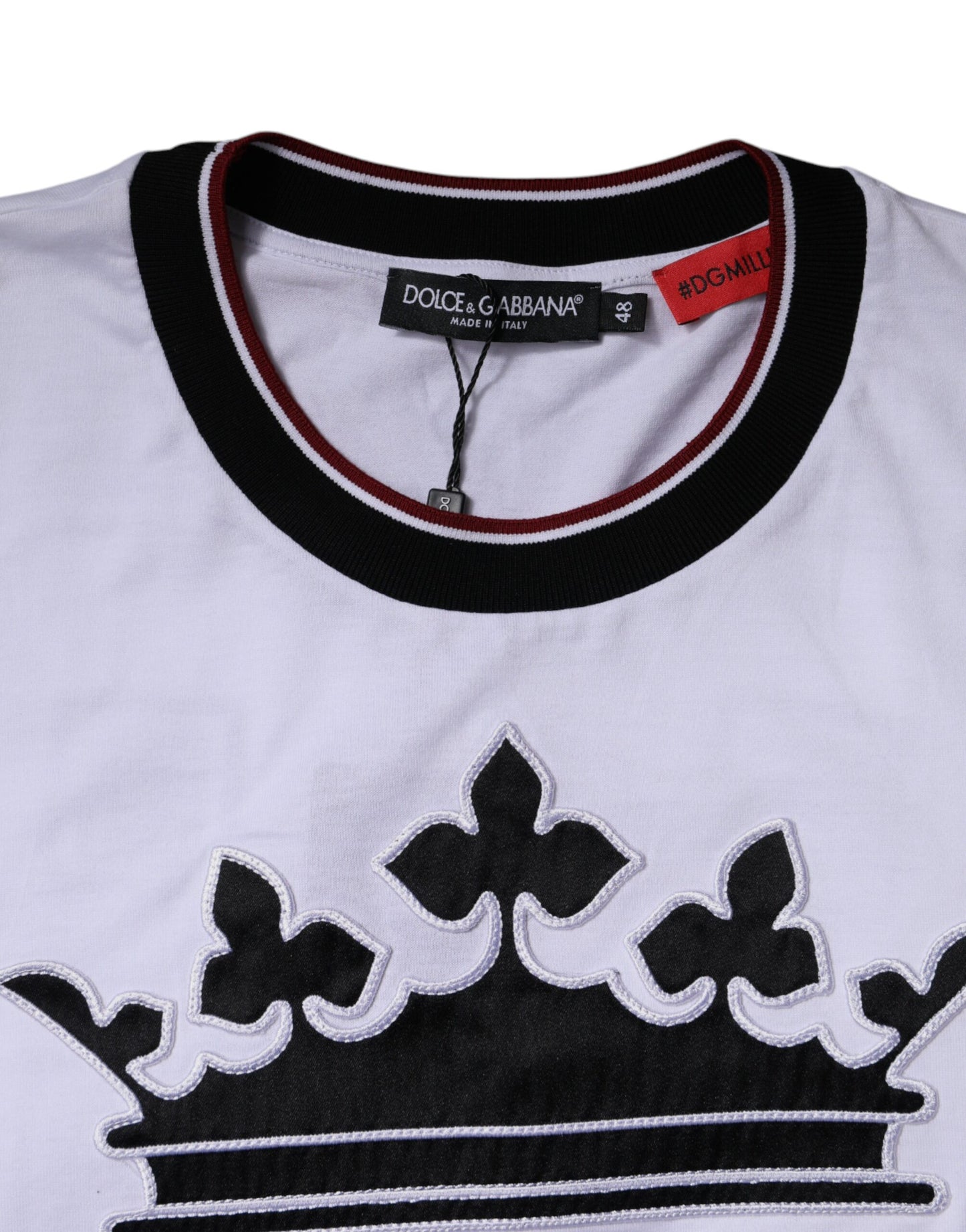 T-shirt ras du cou à manches courtes en jersey blanc