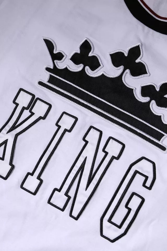 T-shirt ras du cou à manches courtes en jersey blanc