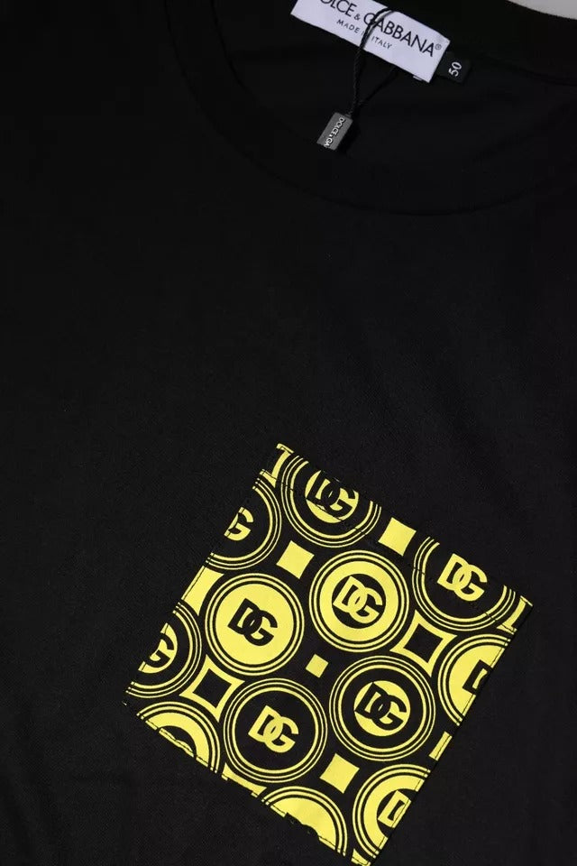T-shirt à manches courtes en coton avec logo imprimé noir